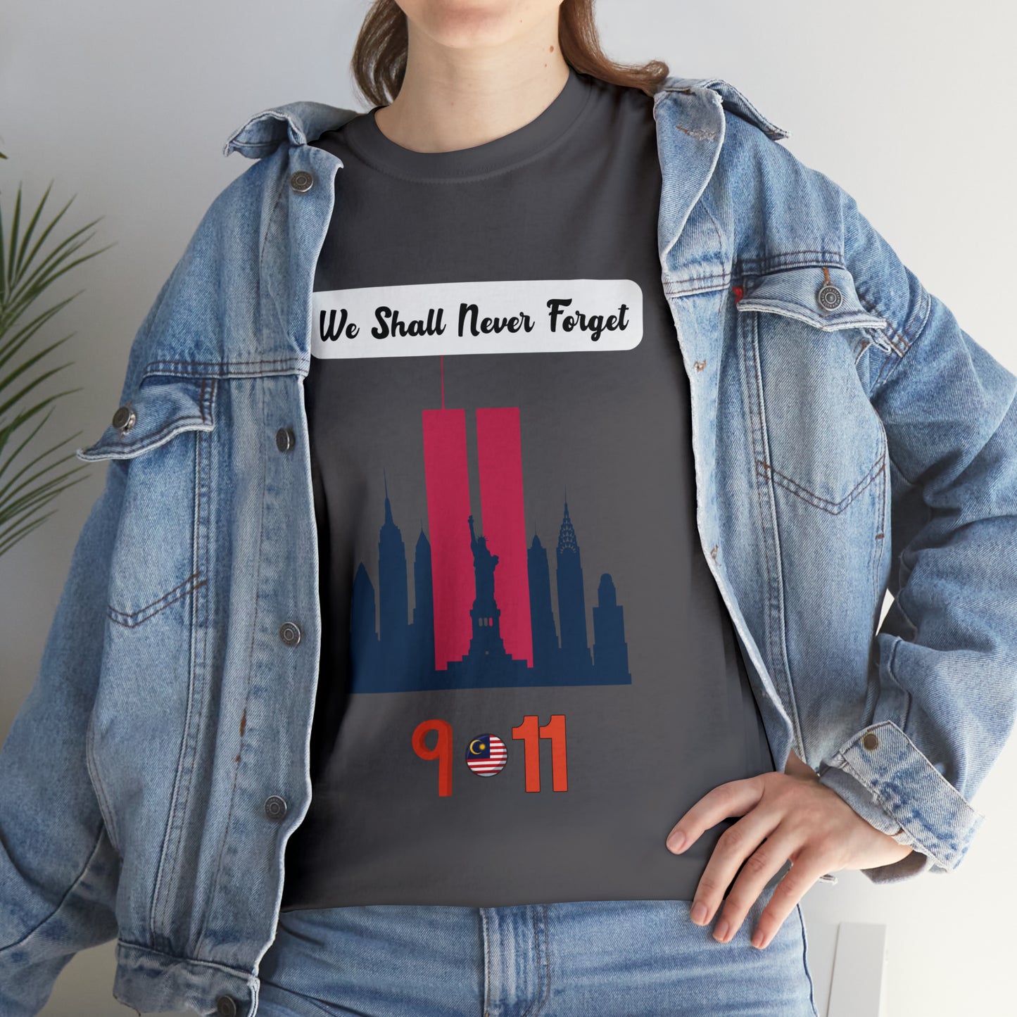 Unisex Heavy Cotton Tee- We Shall Never Forget 9/11