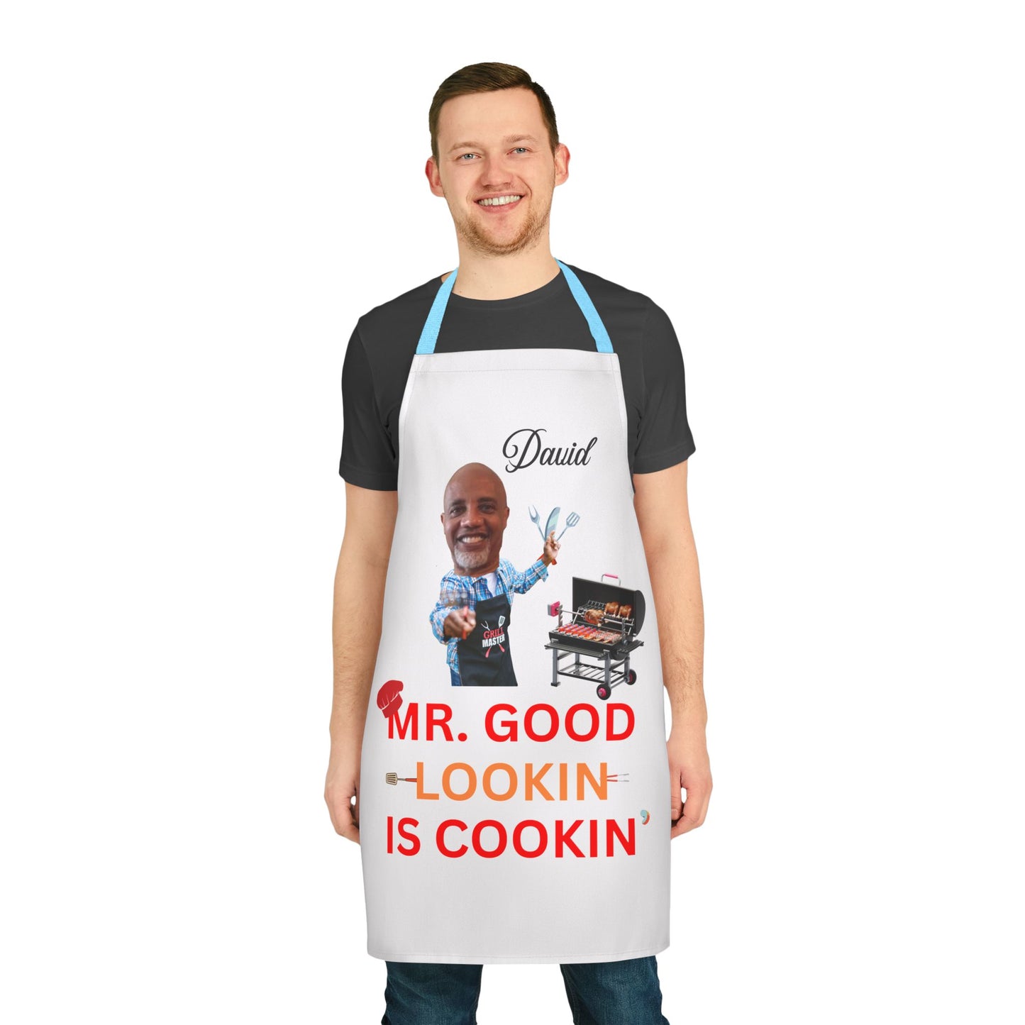 Stylish Chef Apron - Mr. Good Lookin' Is Cookin' | Perfect Gift for BBQ Lovers, Cooking Enthusiasts, Father's Day, Grilling, Kitchen