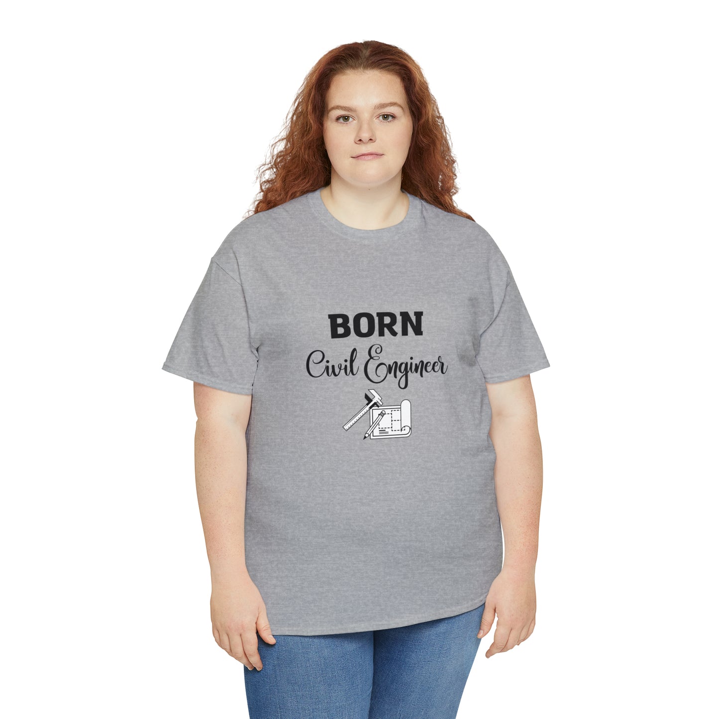 Born Civil Engineer Unisex Heavy Cotton Tee