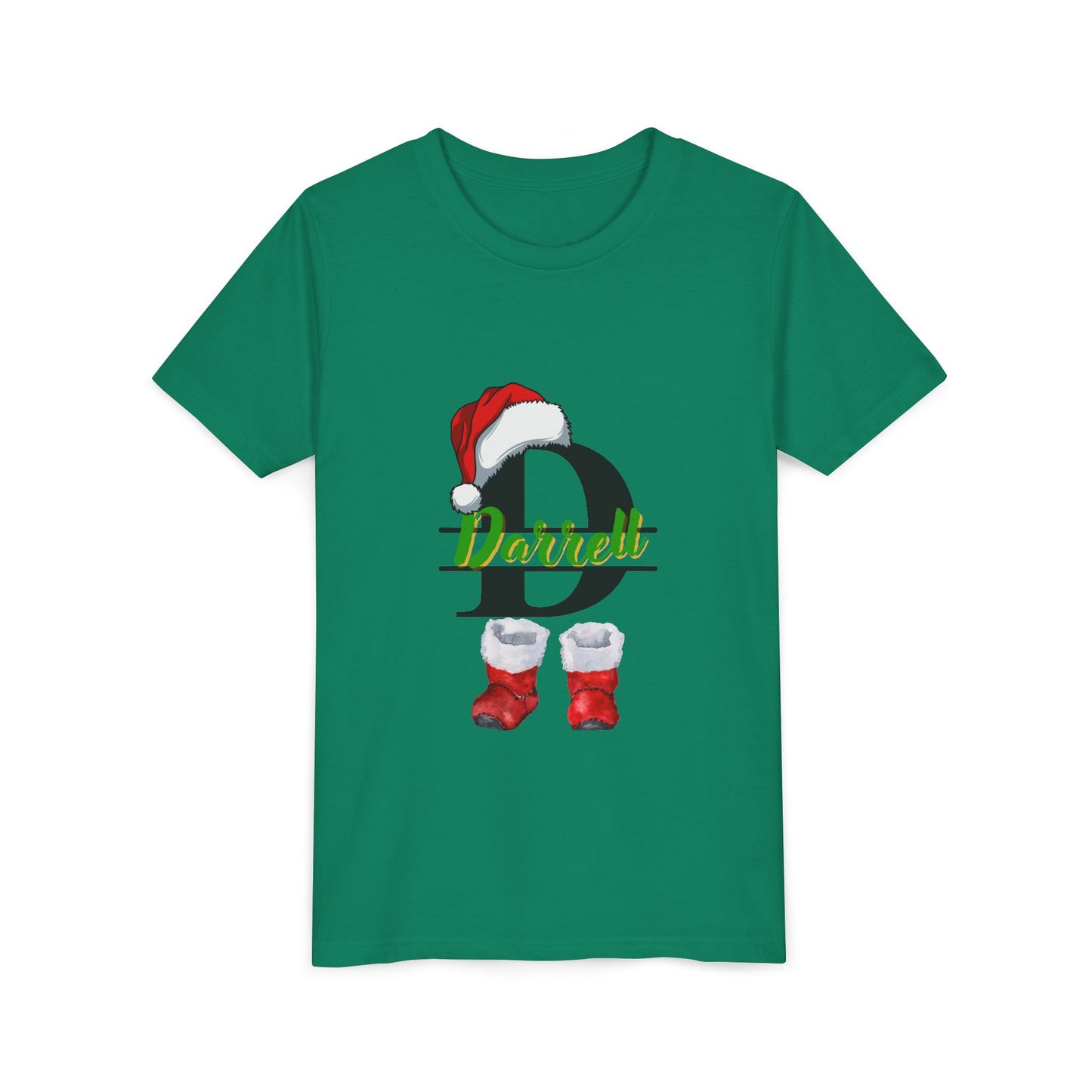 Personalized Christmas Youth Tee, Holiday T-Shirt, Cute Gift for Kids, Winter Apparel, Festive Short Sleeve Shirt