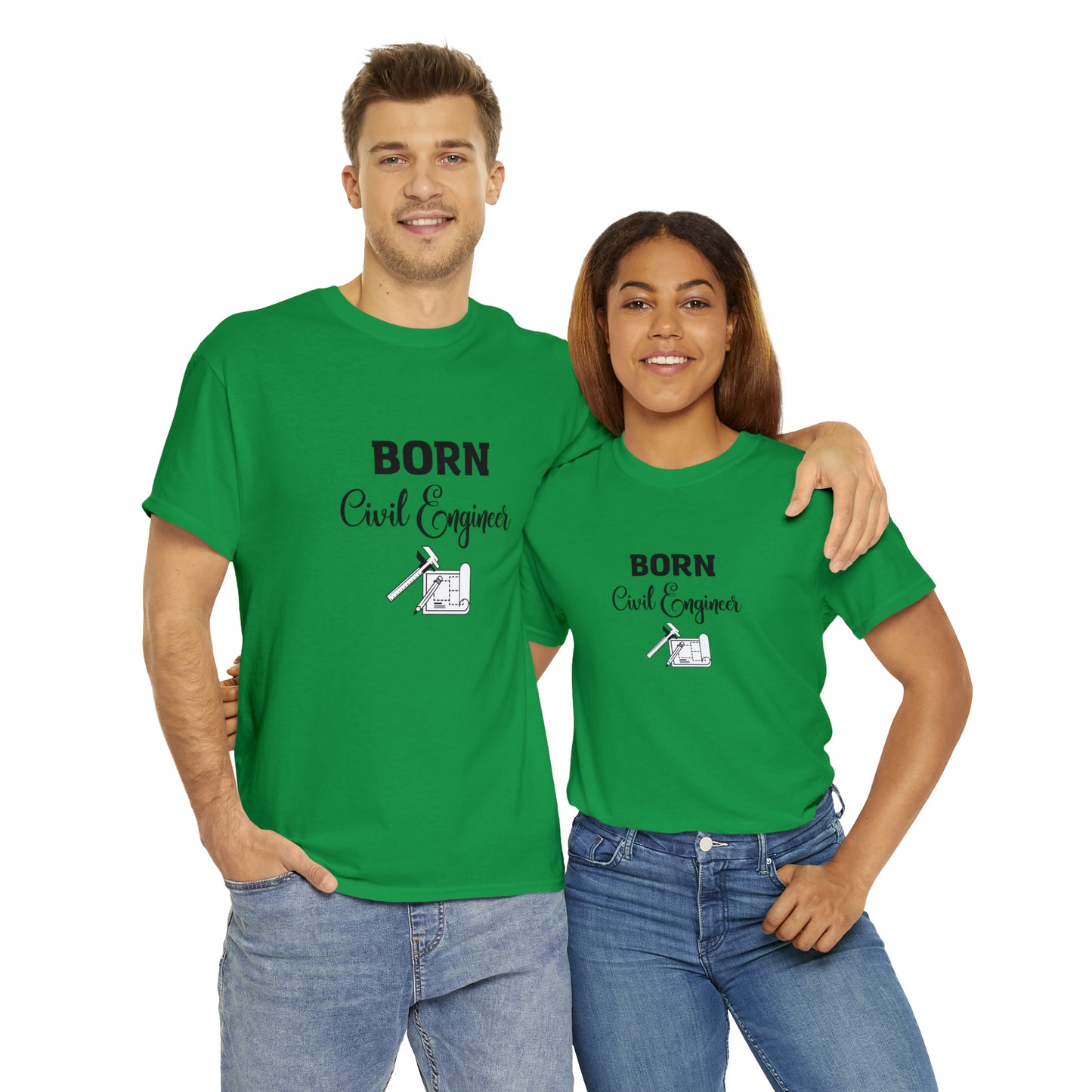 Born Civil Engineer Unisex Heavy Cotton Tee
