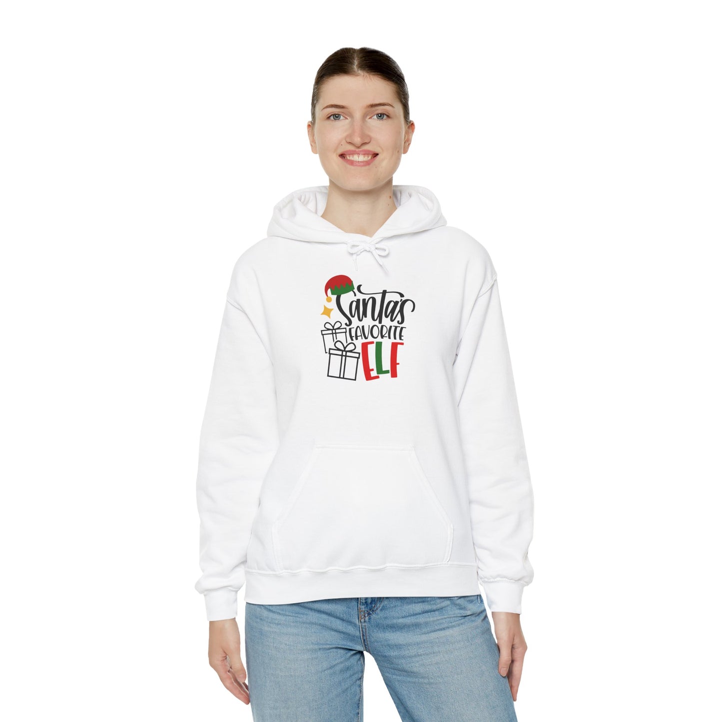 Santa's Favorite Elf Hooded Sweatshirt, Funny Sweatshirt, Elf Christmas Shirt, Cute Sweatshirt, Christmas Slogan Shirts, Christmas Sweater