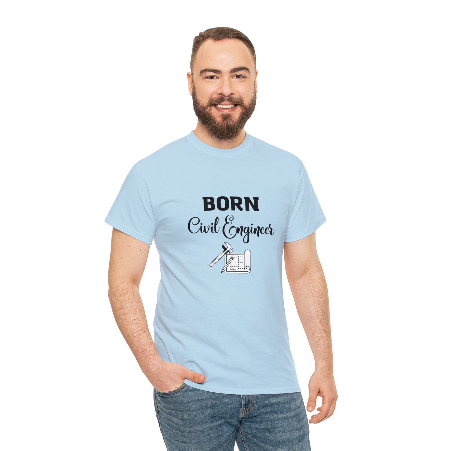 Born Civil Engineer Unisex Heavy Cotton Tee