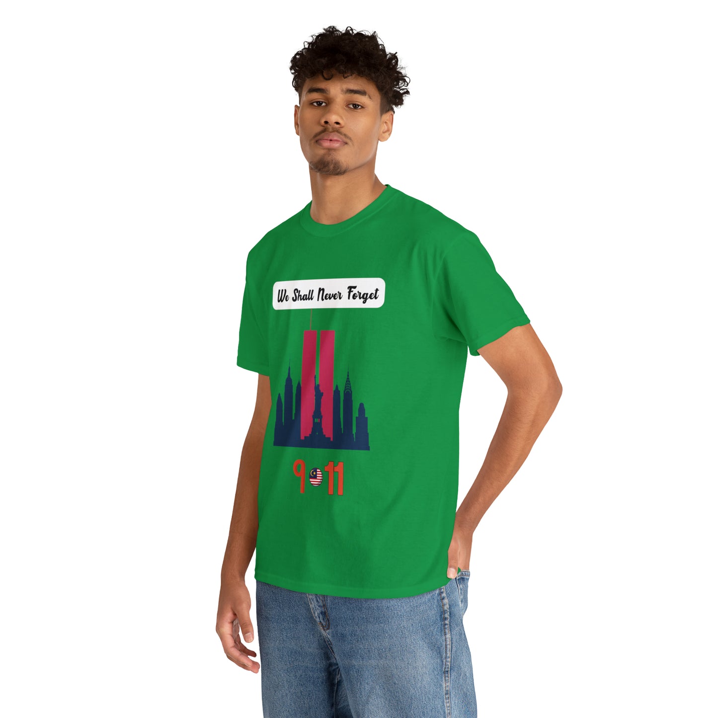 Unisex Heavy Cotton Tee- We Shall Never Forget 9/11