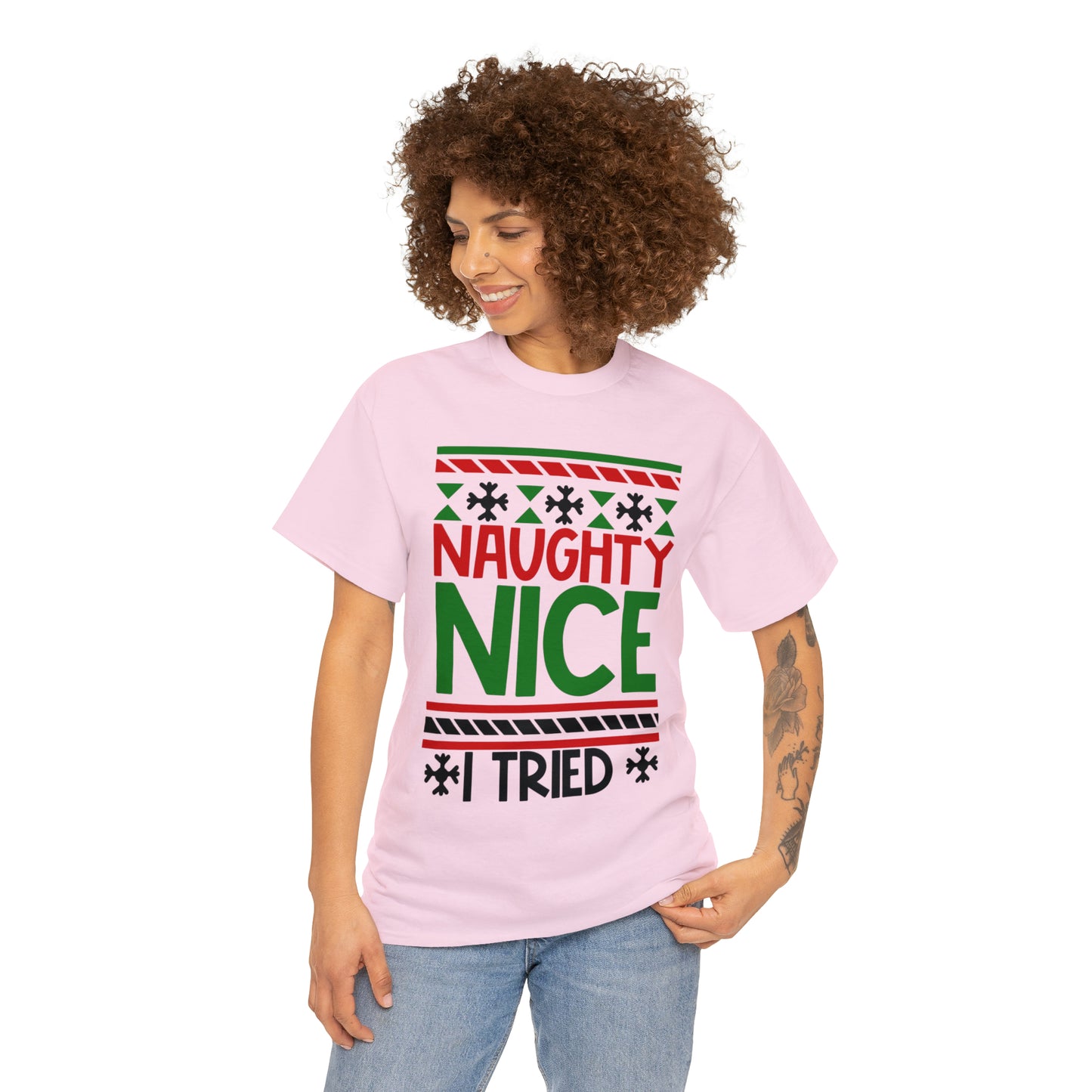 Naughty Nice I Tried Unisex Heavy Cotton Tee