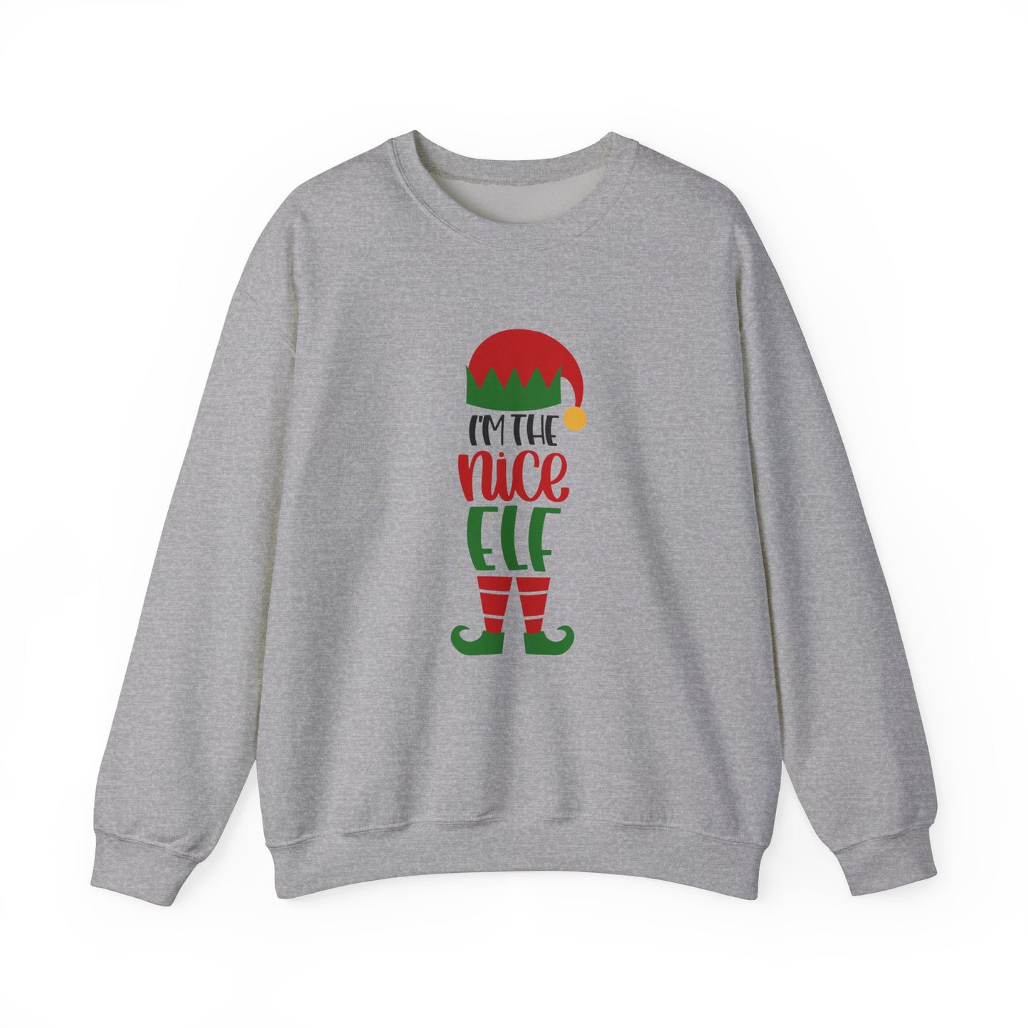 I'm the Nice Elf Unisex Heavy Blend Crewneck Sweatshirt, Funny T-shirt, Christmas Shirt, Christmas Slogan Shirts, Christmas Sweater, Santa Shirt