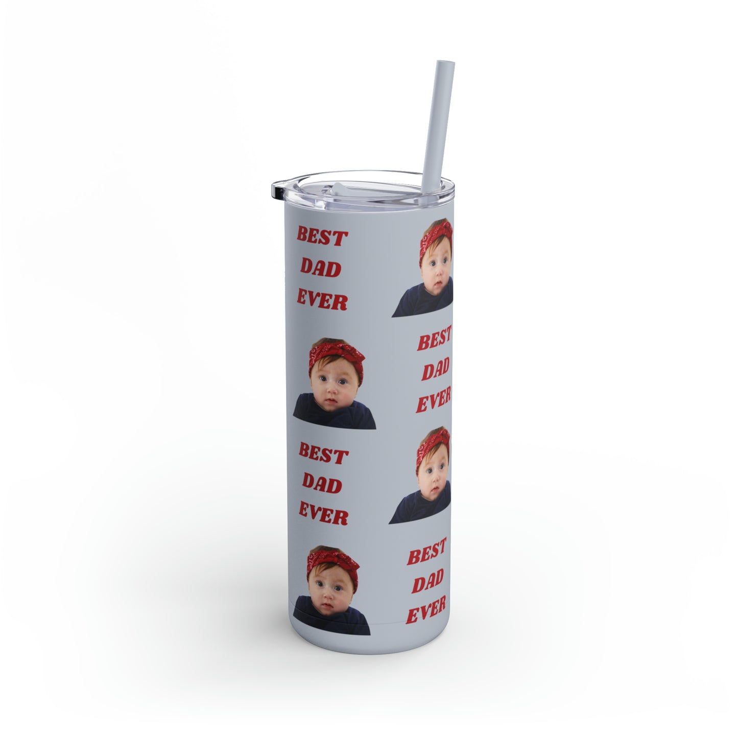 Custom Photo Tumbler, Best Dad Ever Valentine's Day gift, Dad gift, Dad tumbler, Birthday gift, Father's Day Gift, Tumblers, Gift for him, Skinny Matte Tumbler, 20oz