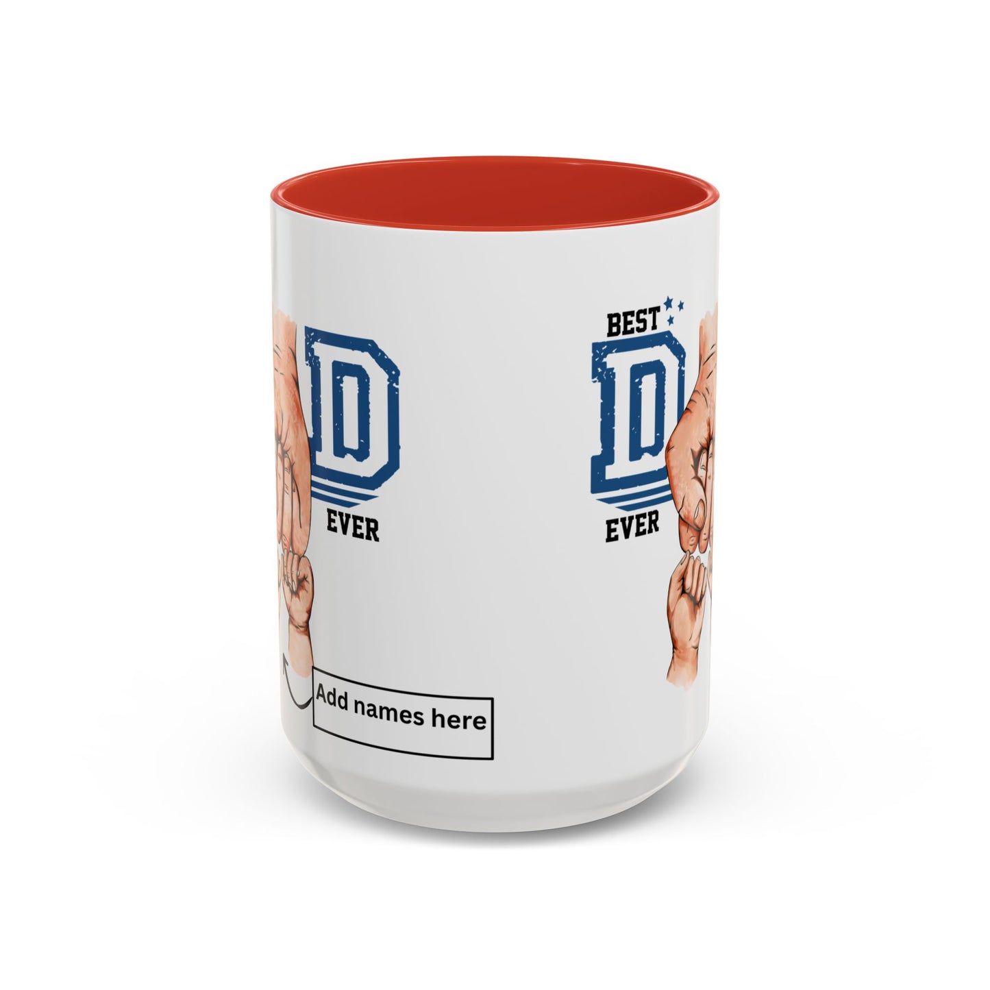 Best Dad Ever 2-kids Accent Coffee Mug | Father's Day Gift, Dad Mug, Coffee Lover Gift, Family Appreciation, Unique Drinking Cup