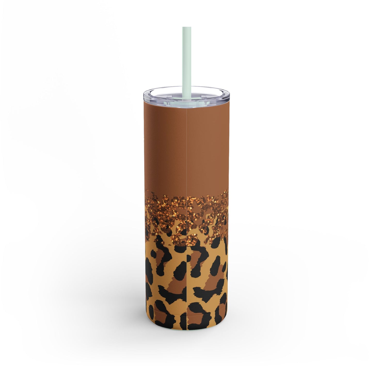 Personalized Leopard Tumbler, 20 oz Tumblers, Animal print gift, Gift for her, custom name, Skinny Matte Tumbler, 20oz