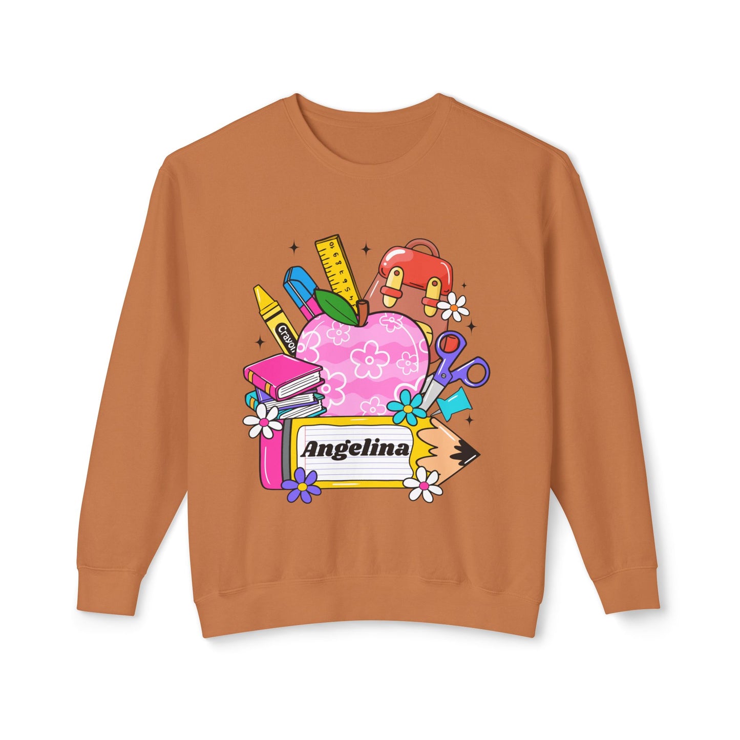 Custom name unisex alphabet sweatshirt for youth, toddlers & adults. Toddler and preschool gift, First Day Of School, fun shirt for youth