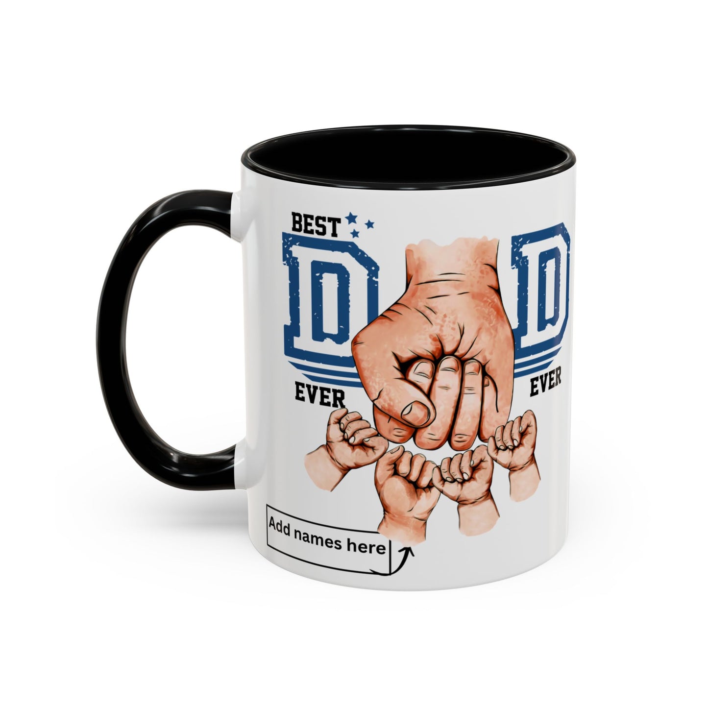 Best Dad Ever 4-kids Accent Coffee Mug | Father's Day Gift, Dad Mug, Coffee Lover Gift, Family Appreciation, Unique Drinking Cup