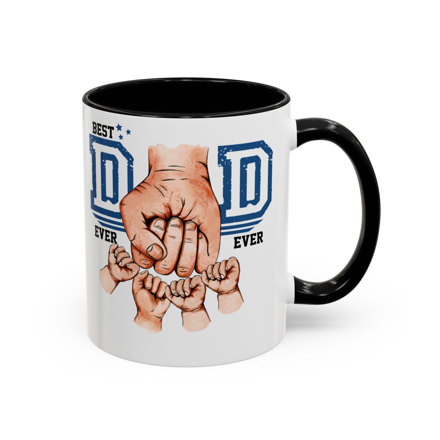 Best Dad Ever 4-kids Accent Coffee Mug | Father's Day Gift, Dad Mug, Coffee Lover Gift, Family Appreciation, Unique Drinking Cup