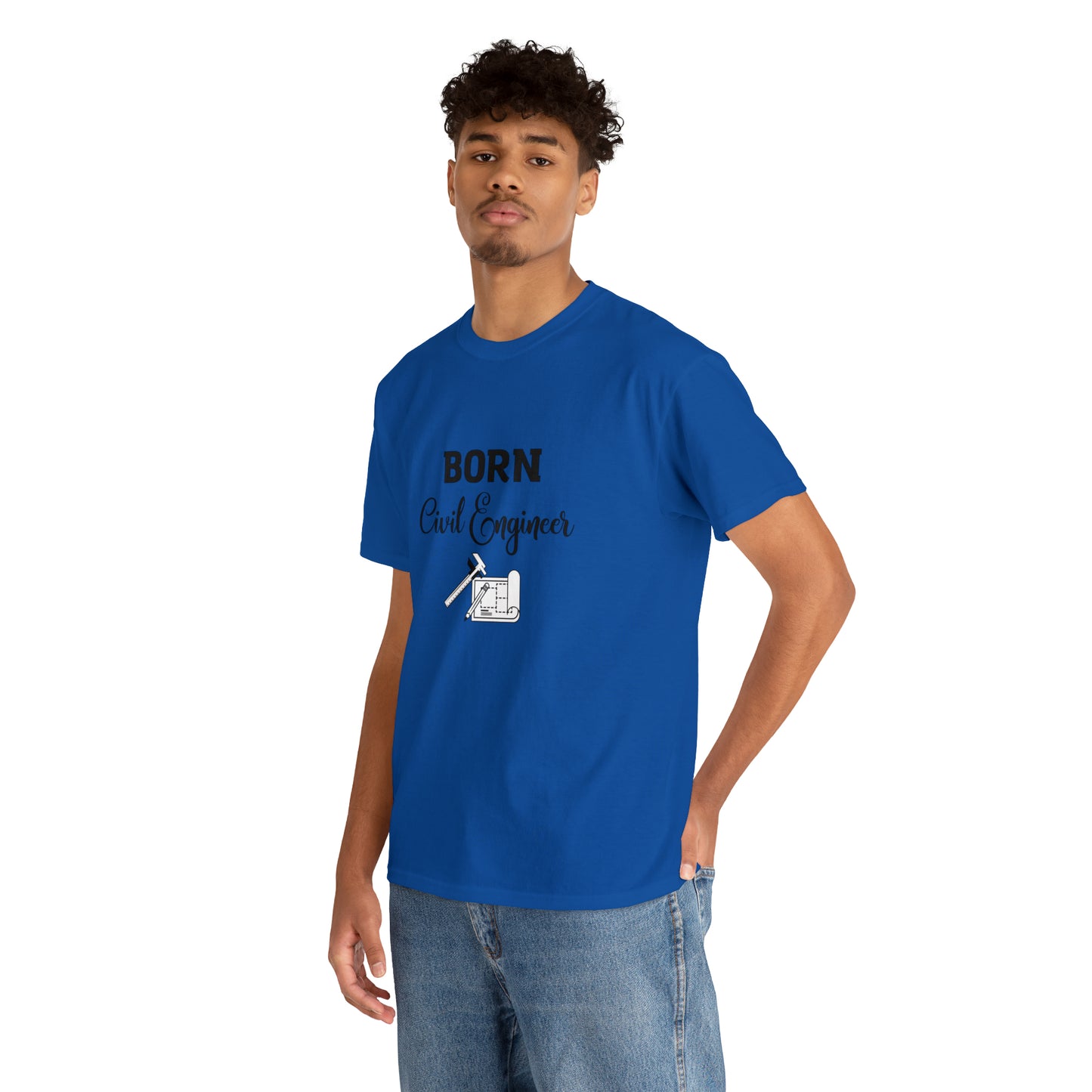 Born Civil Engineer Unisex Heavy Cotton Tee