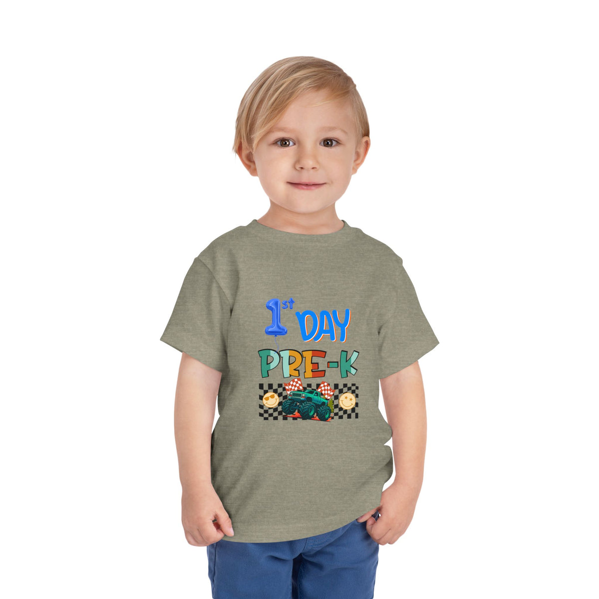 Custom Kids Back to School Tee, Alphabet Name Letter Shirt, First Day of Pre-K Tshirt, Kids Name School Shirt, Toddler 1st Day of School Tee Back-to-School Preschool Shirt-Bella Canva 3001T-Swiftpod