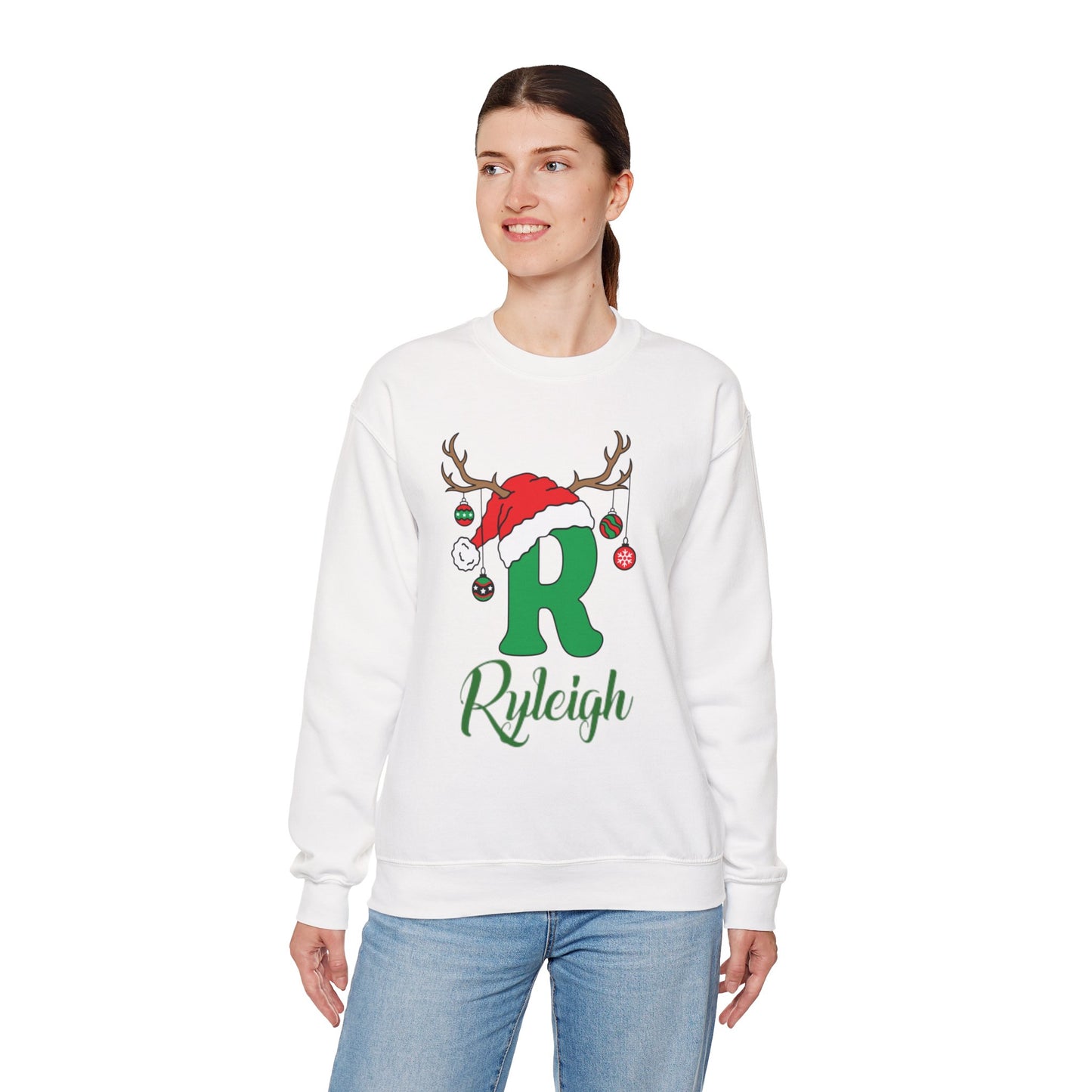 Custom Christmas Alphabet Matching Family Sweatshirt, Personalized Xmas Sweater Christmas Alphabet Gifts Family Reunion Christmas Sweatshirt