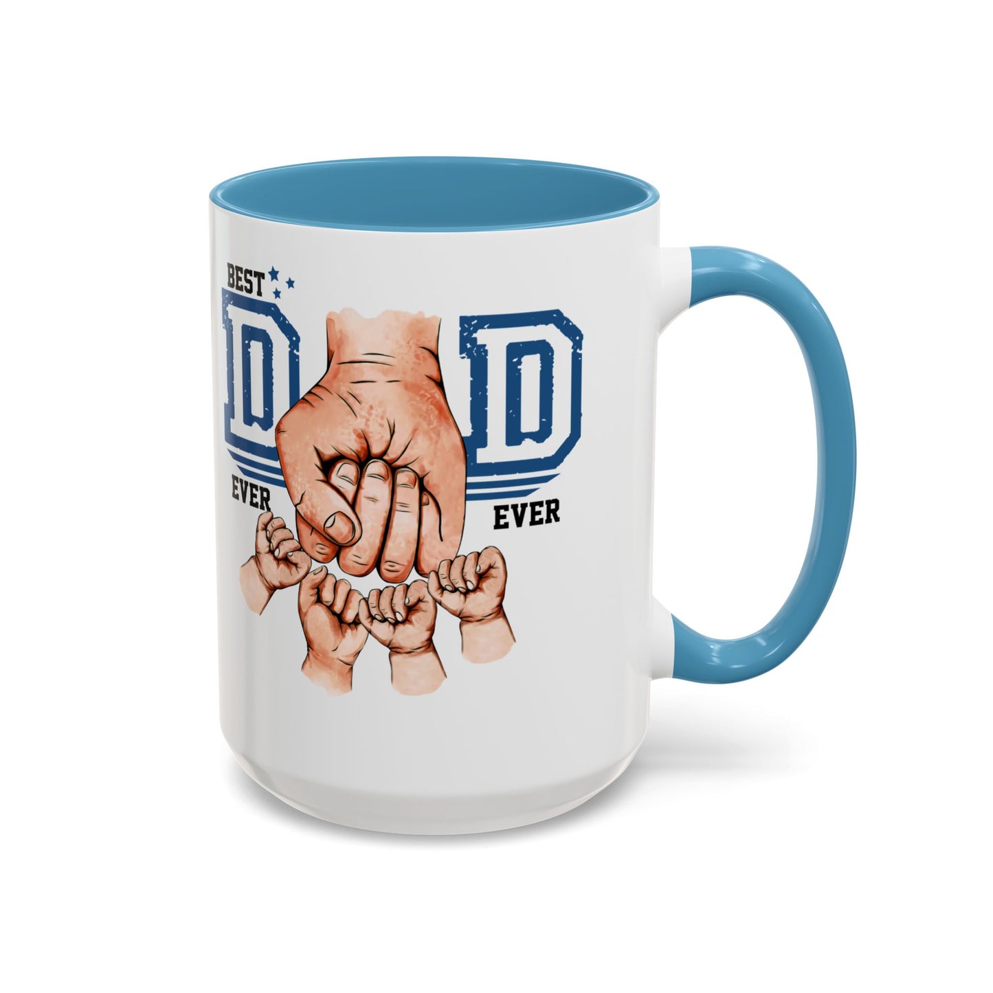 Best Dad Ever 4-kids Accent Coffee Mug | Father's Day Gift, Dad Mug, Coffee Lover Gift, Family Appreciation, Unique Drinking Cup