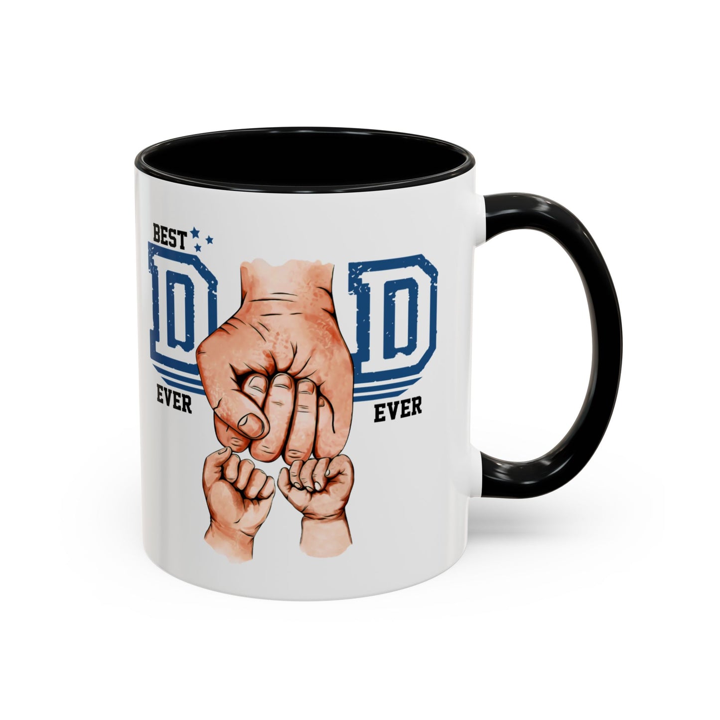 Best Dad Ever 2-kids Accent Coffee Mug | Father's Day Gift, Dad Mug, Coffee Lover Gift, Family Appreciation, Unique Drinking Cup