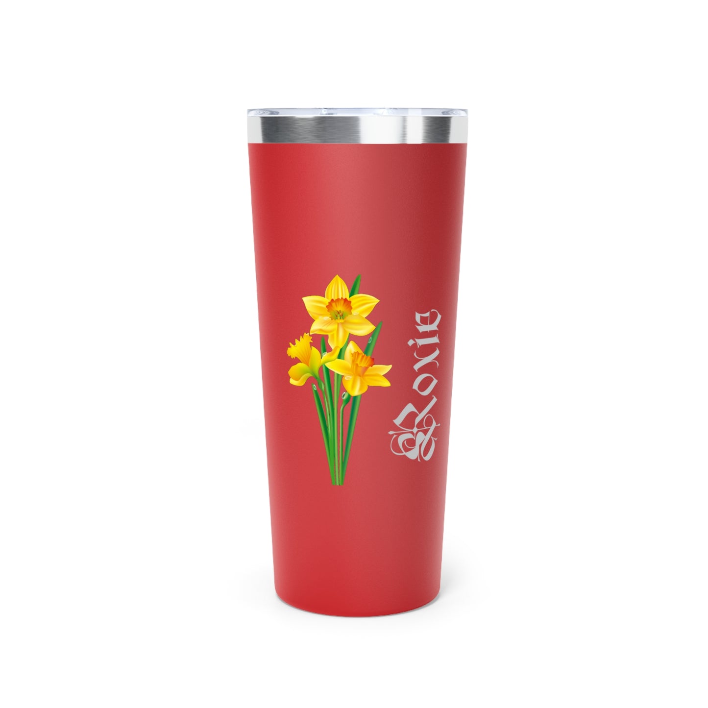 March Personalized Birth Flower 22 oz Tumbler, Personalized Birth Flower Coffee Cup With Name, Gifts for Her, Bridesmaid Proposal, Party Favor