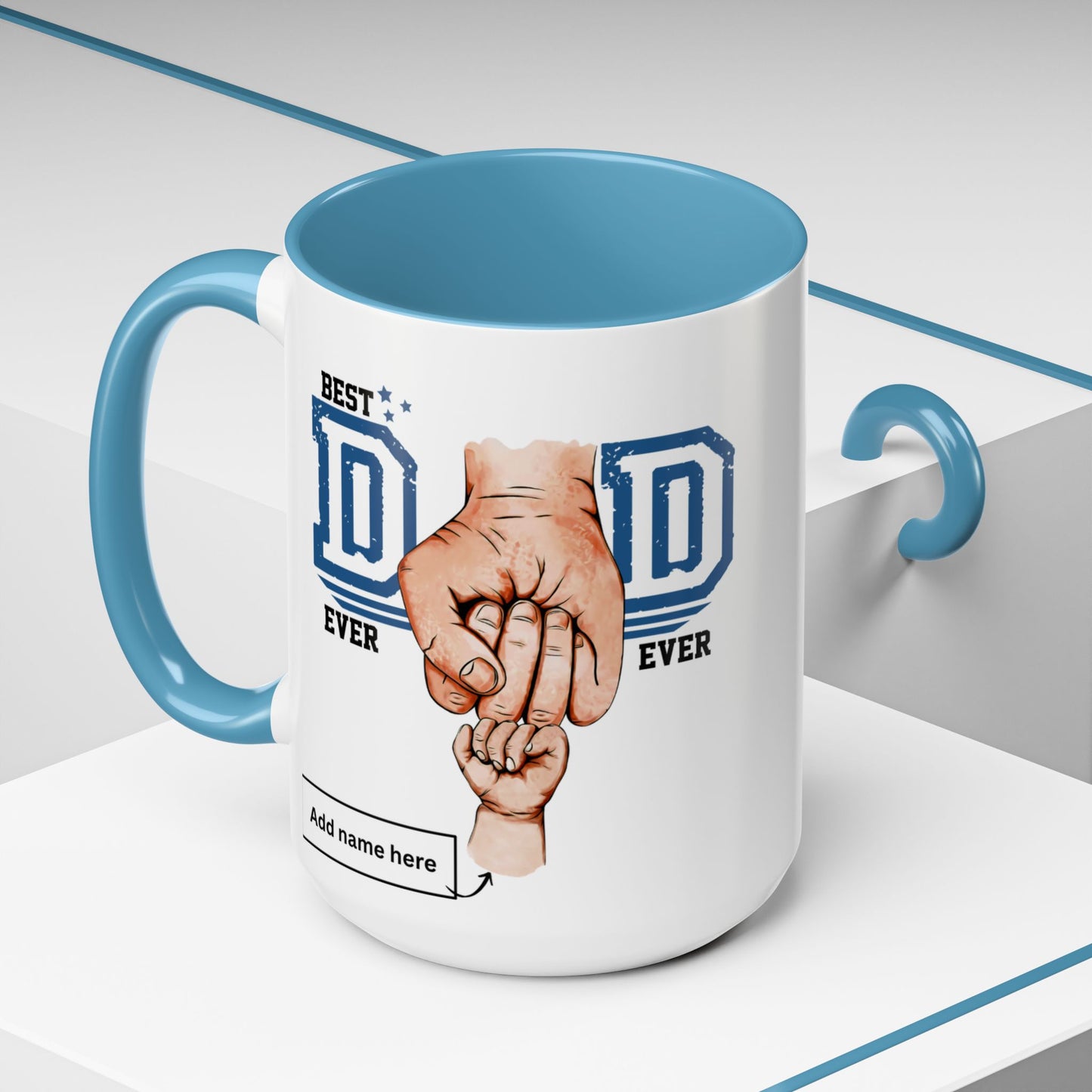 Best Dad Ever Accent Coffee Mug | Father's Day Gift, Dad Mug, Coffee Lover Gift, Family Appreciation, Unique Drinking Cup