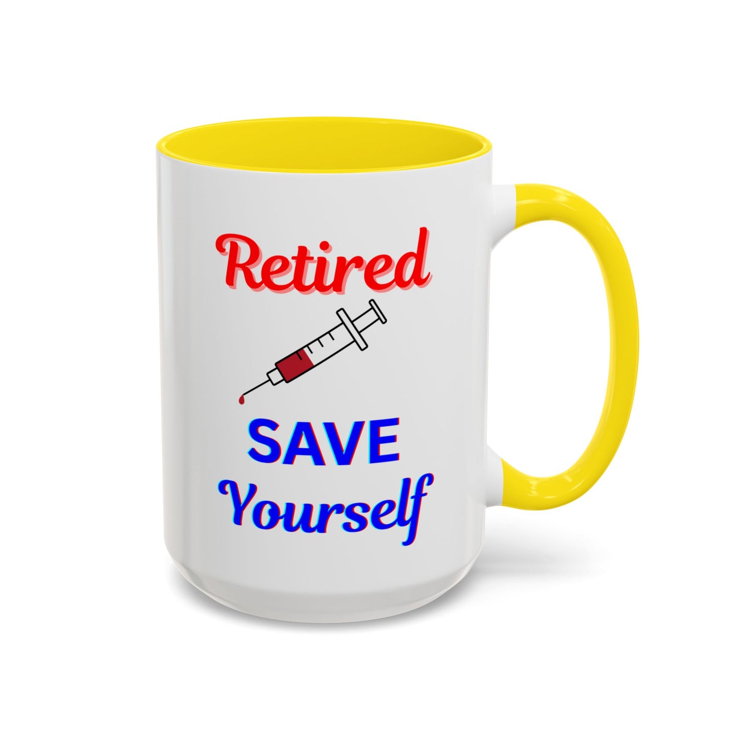 Retired Nurse Save Yourself Coffee Mug, Fun Gift for Retirement, Personalized Mug for Nurses, Coffee Cup for Grandkids Contact, Perfect for Holidays