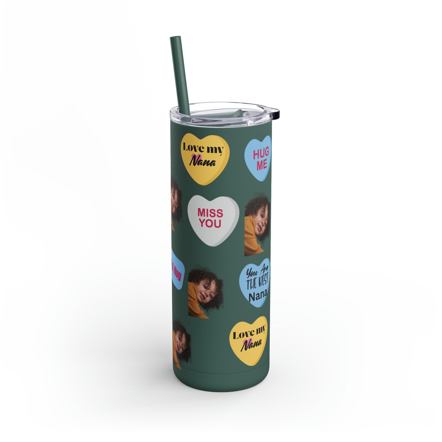 Best Nana Photo Valentine Tumbler, Valentine's Day gift, Tumblers, Auntie gift, Sister gift, Gift for her, Skinny Matte Tumbler, 20oz