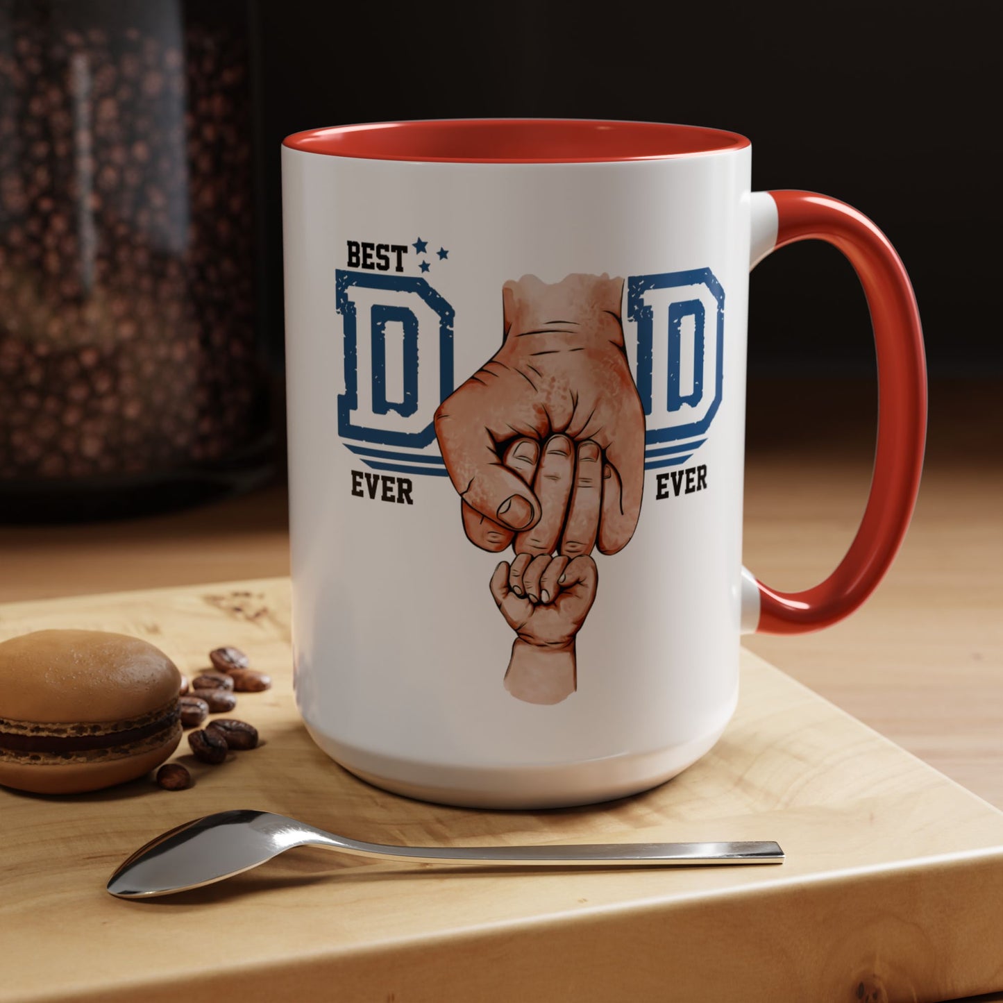 Best Dad Ever Accent Coffee Mug | Father's Day Gift, Dad Mug, Coffee Lover Gift, Family Appreciation, Unique Drinking Cup