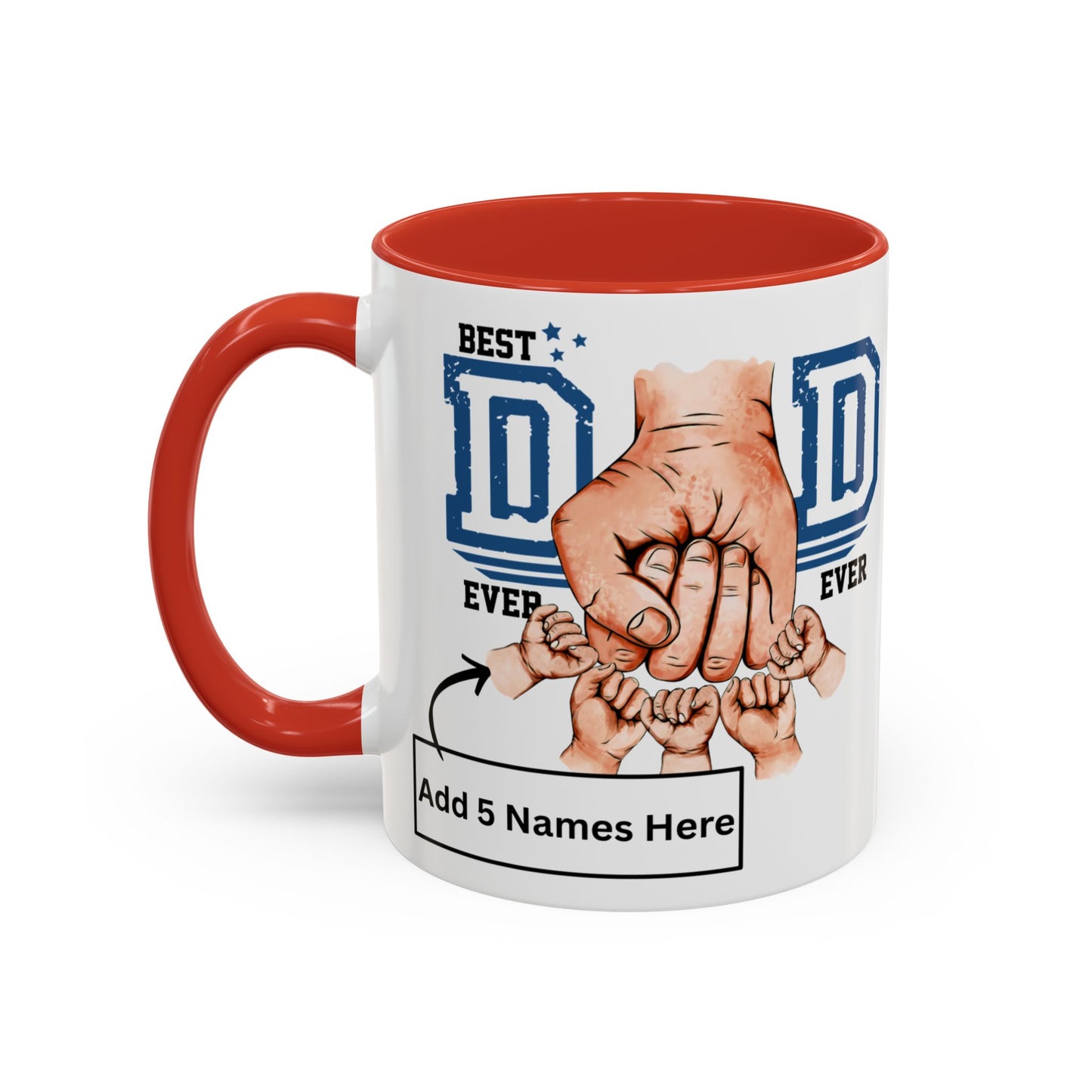 Best Dad Ever 5-kids Accent Coffee Mug | Father's Day Gift, Dad Mug, Coffee Lover Gift, Family Appreciation, Unique Drinking Cup