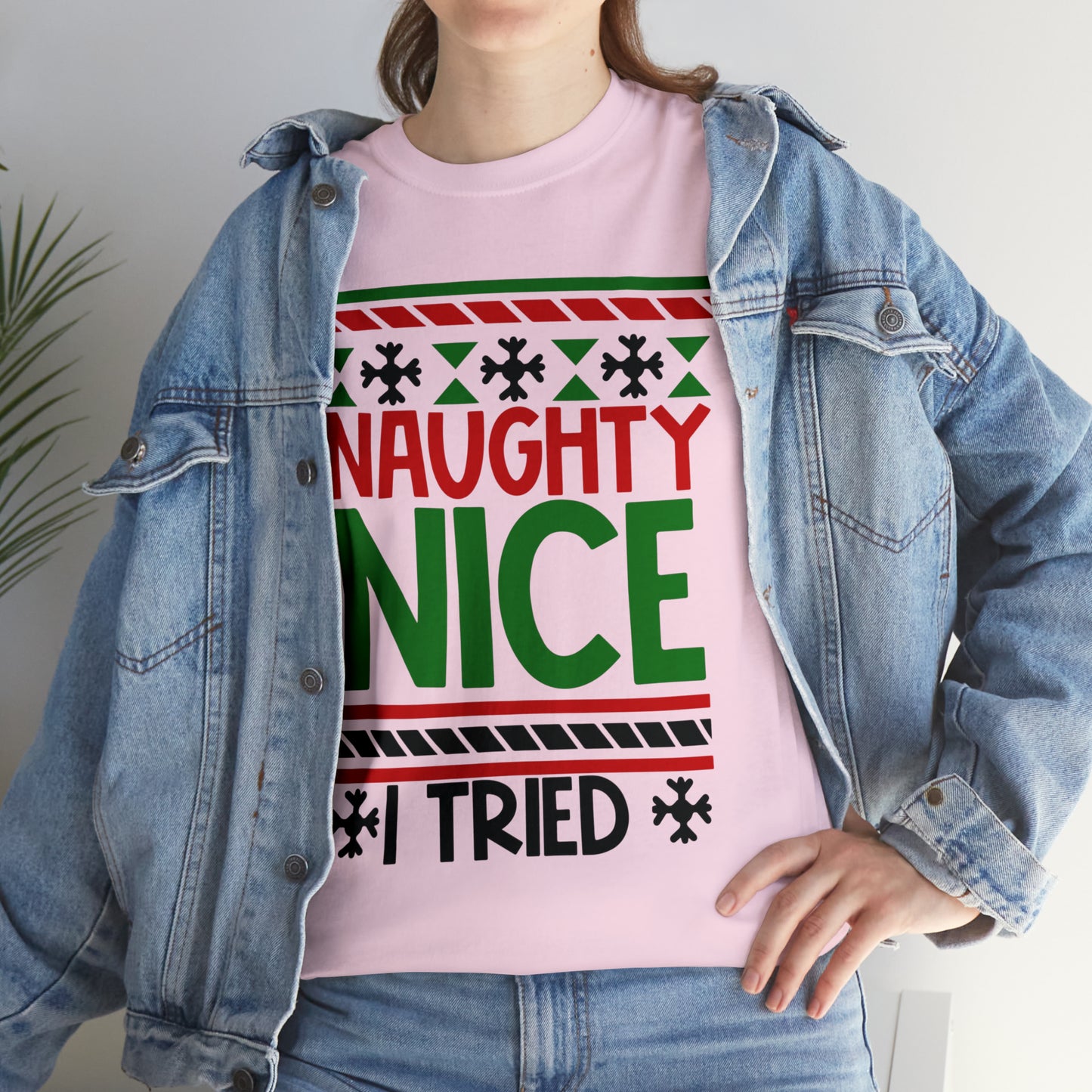 Naughty Nice I Tried Unisex Heavy Cotton Tee