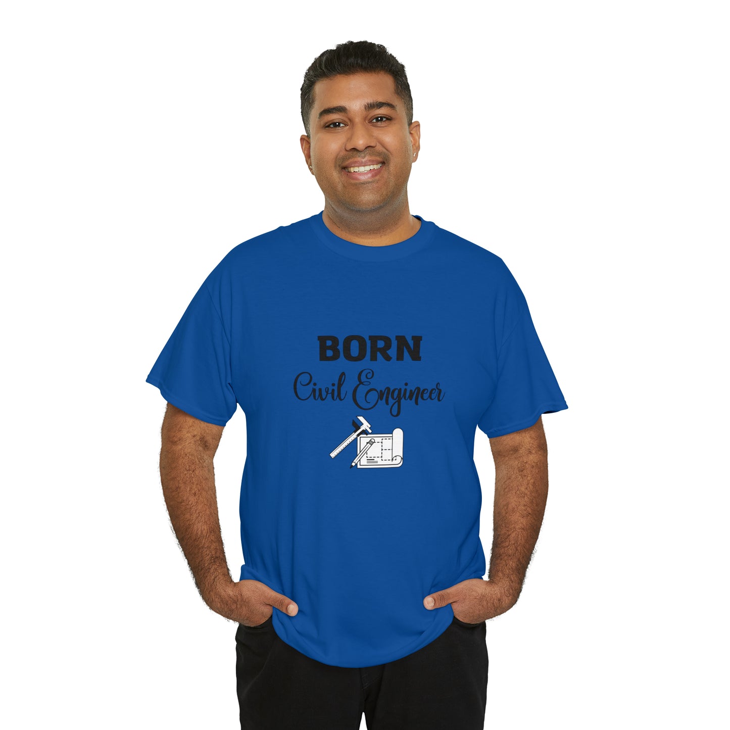 Born Civil Engineer Unisex Heavy Cotton Tee