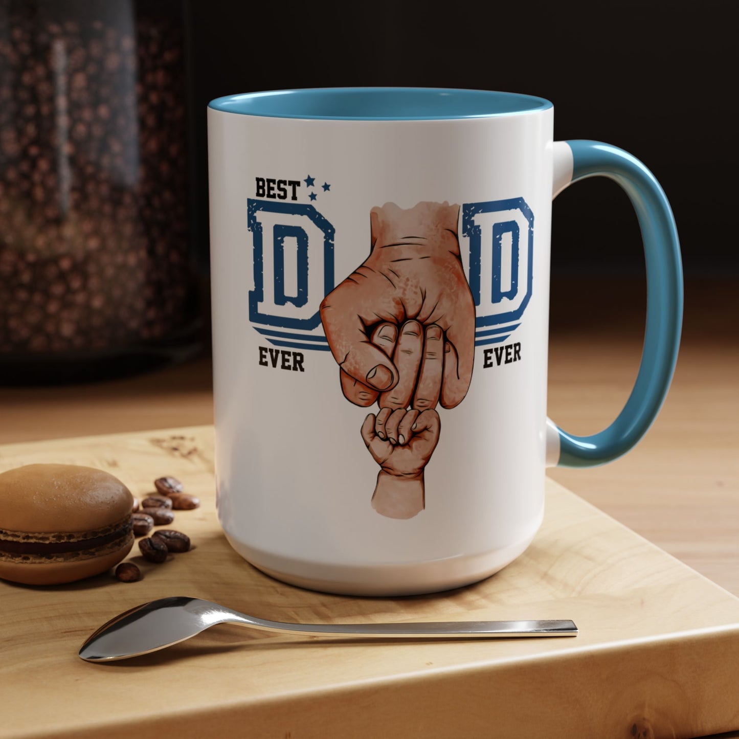 Best Dad Ever Accent Coffee Mug | Father's Day Gift, Dad Mug, Coffee Lover Gift, Family Appreciation, Unique Drinking Cup