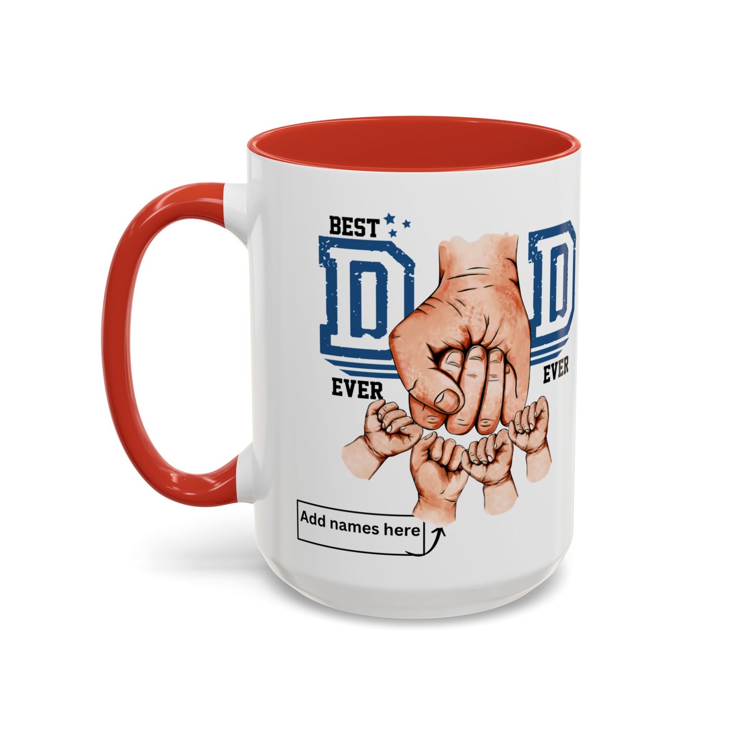 Best Dad Ever 4-kids Accent Coffee Mug | Father's Day Gift, Dad Mug, Coffee Lover Gift, Family Appreciation, Unique Drinking Cup