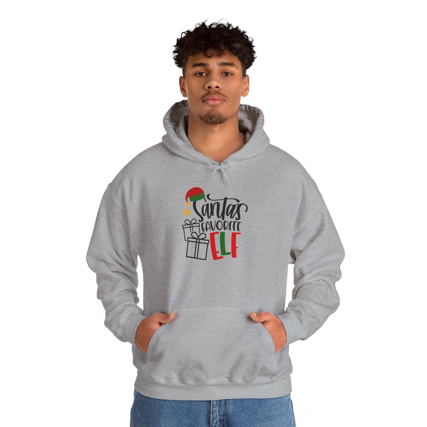 Santa's Favorite Elf Hooded Sweatshirt, Funny Sweatshirt, Elf Christmas Shirt, Cute Sweatshirt, Christmas Slogan Shirts, Christmas Sweater