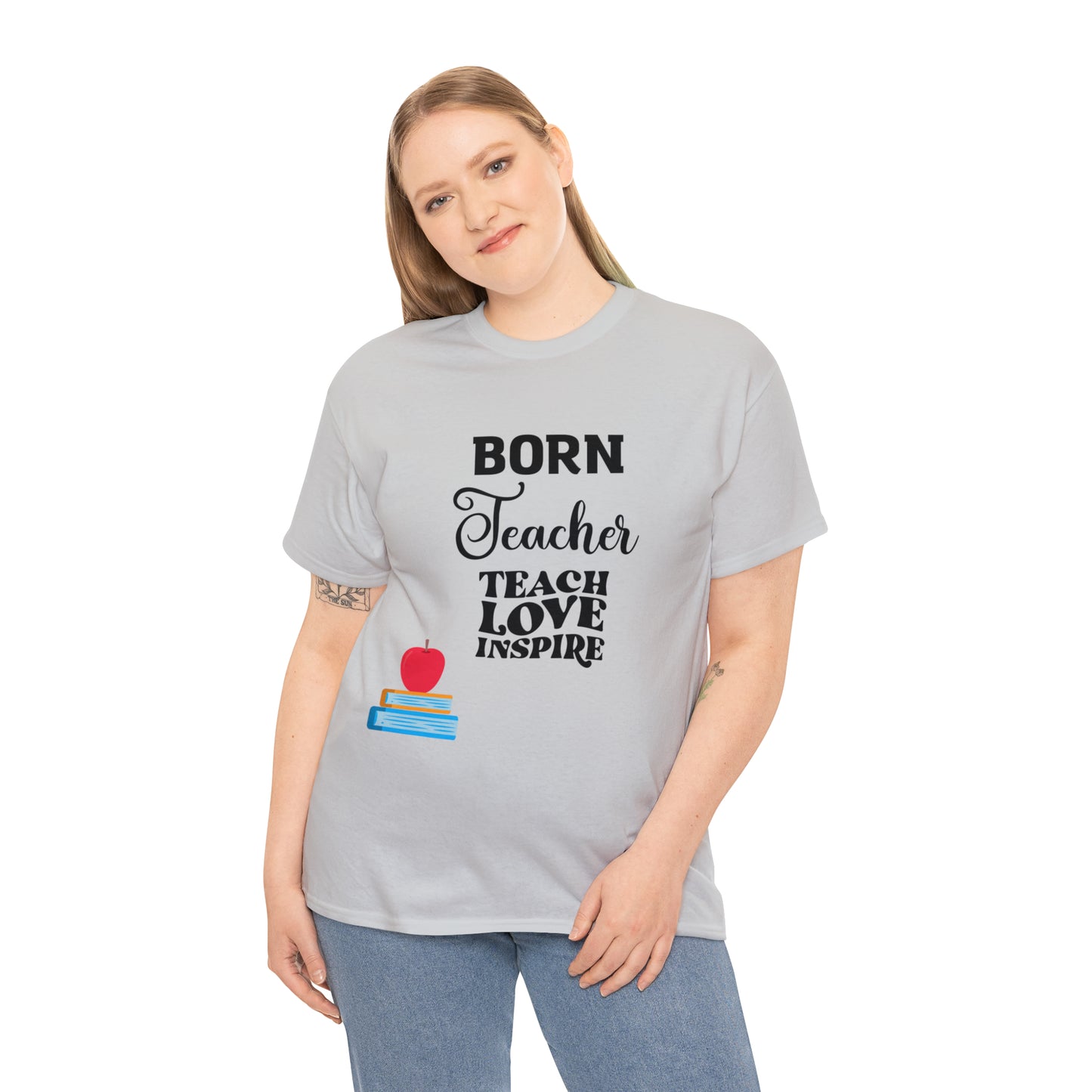 Born Teacher Unisex Heavy Cotton Tee
