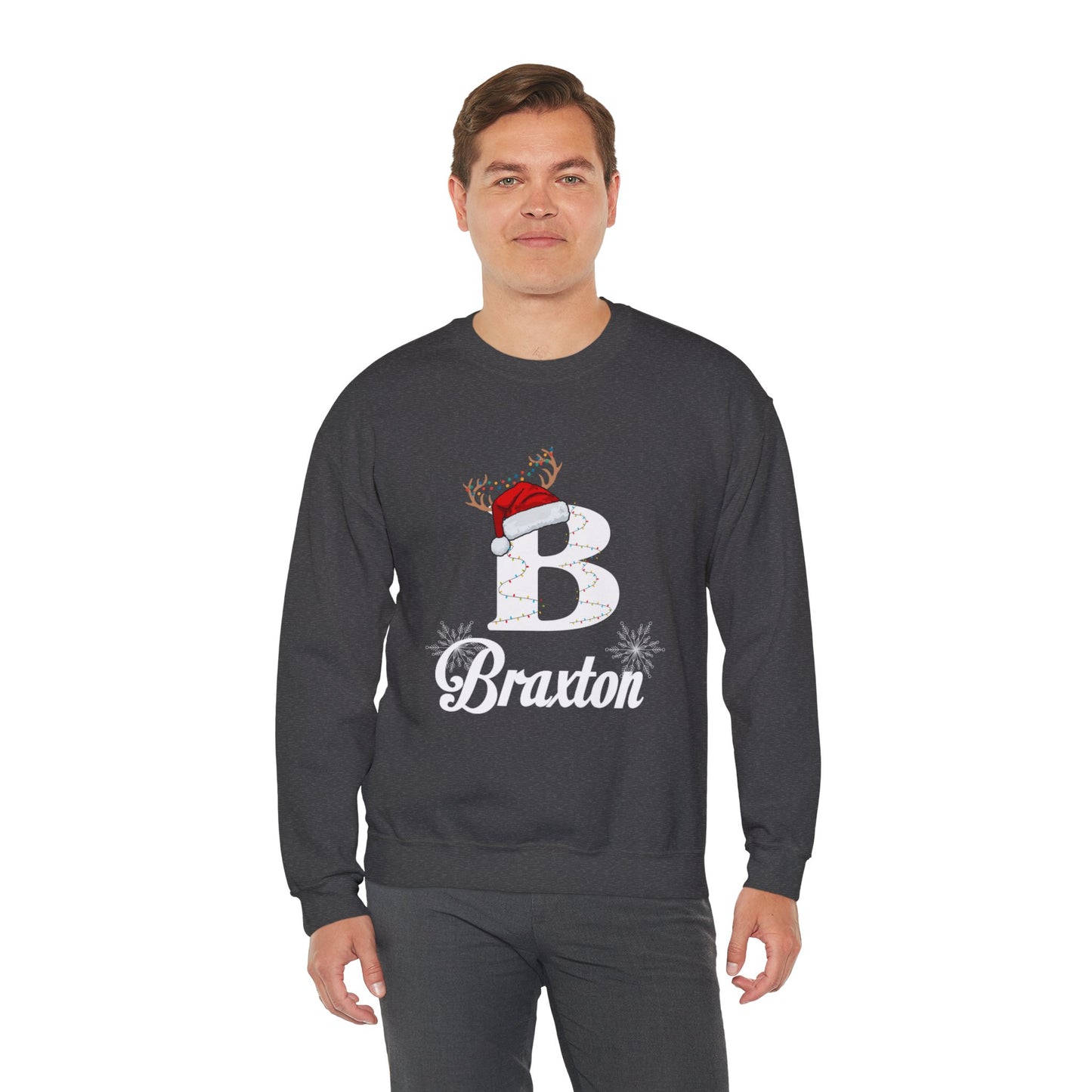 Custom Christmas Alphabet Matching Family Sweatshirt, Personalized Xmas Sweater Christmas Alphabet Gifts Family Reunion Christmas Sweatshirt