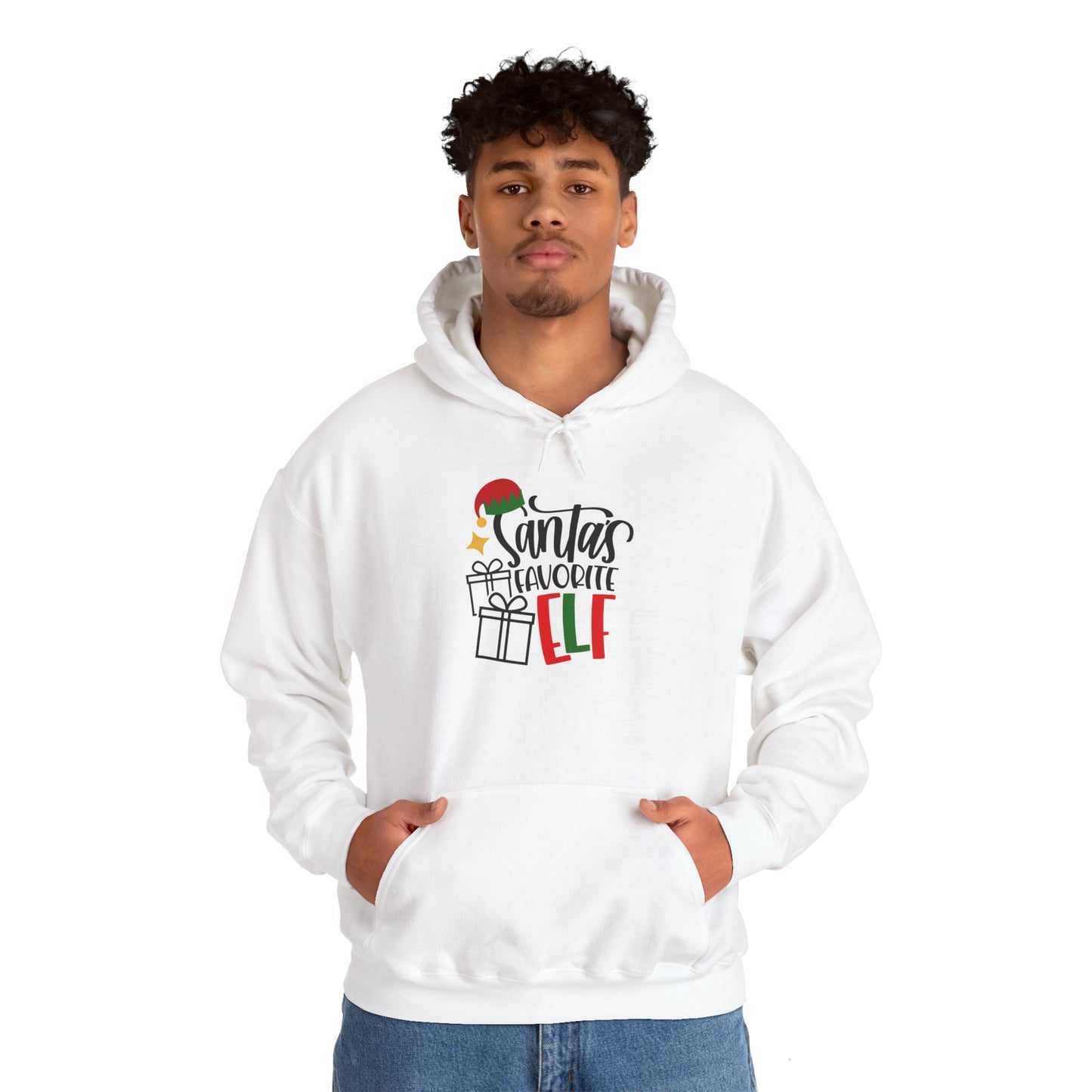 Santa's Favorite Elf Hooded Sweatshirt, Funny Sweatshirt, Elf Christmas Shirt, Cute Sweatshirt, Christmas Slogan Shirts, Christmas Sweater