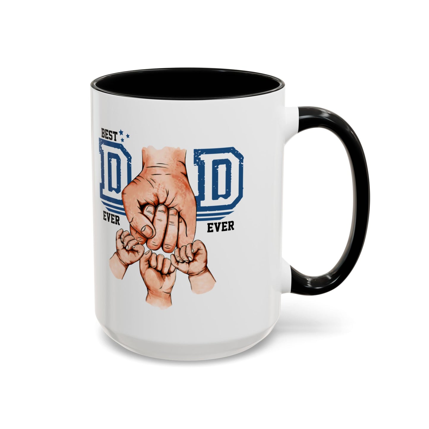 Best Dad Ever 3-kids Accent Coffee Mug | Father's Day Gift, Dad Mug, Coffee Lover Gift, Family Appreciation, Unique Drinking Cup