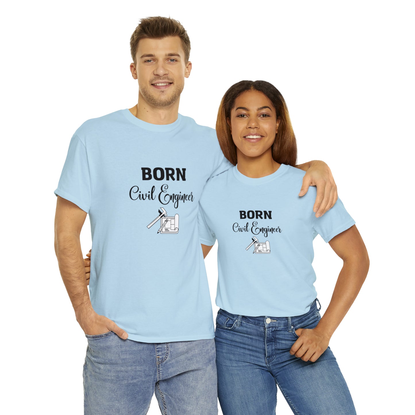 Born Civil Engineer Unisex Heavy Cotton Tee