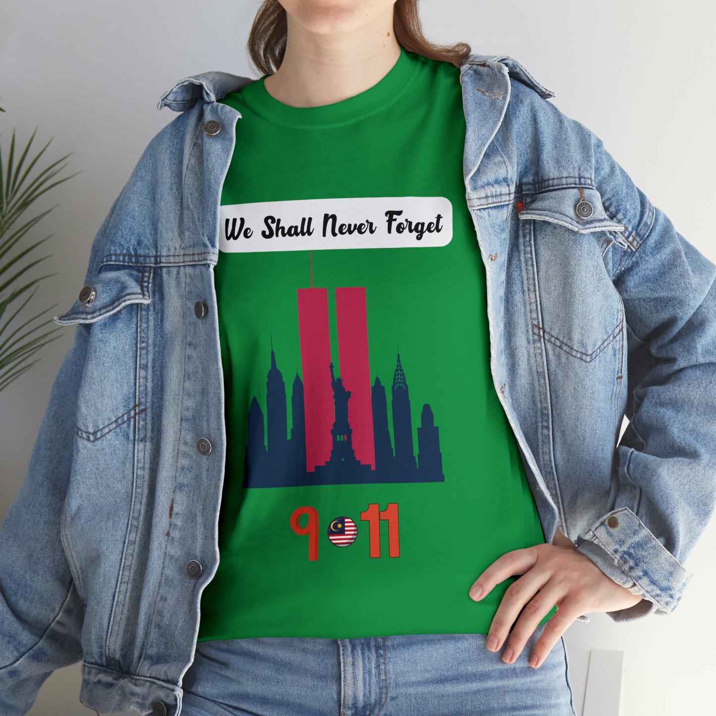 Unisex Heavy Cotton Tee- We Shall Never Forget 9/11