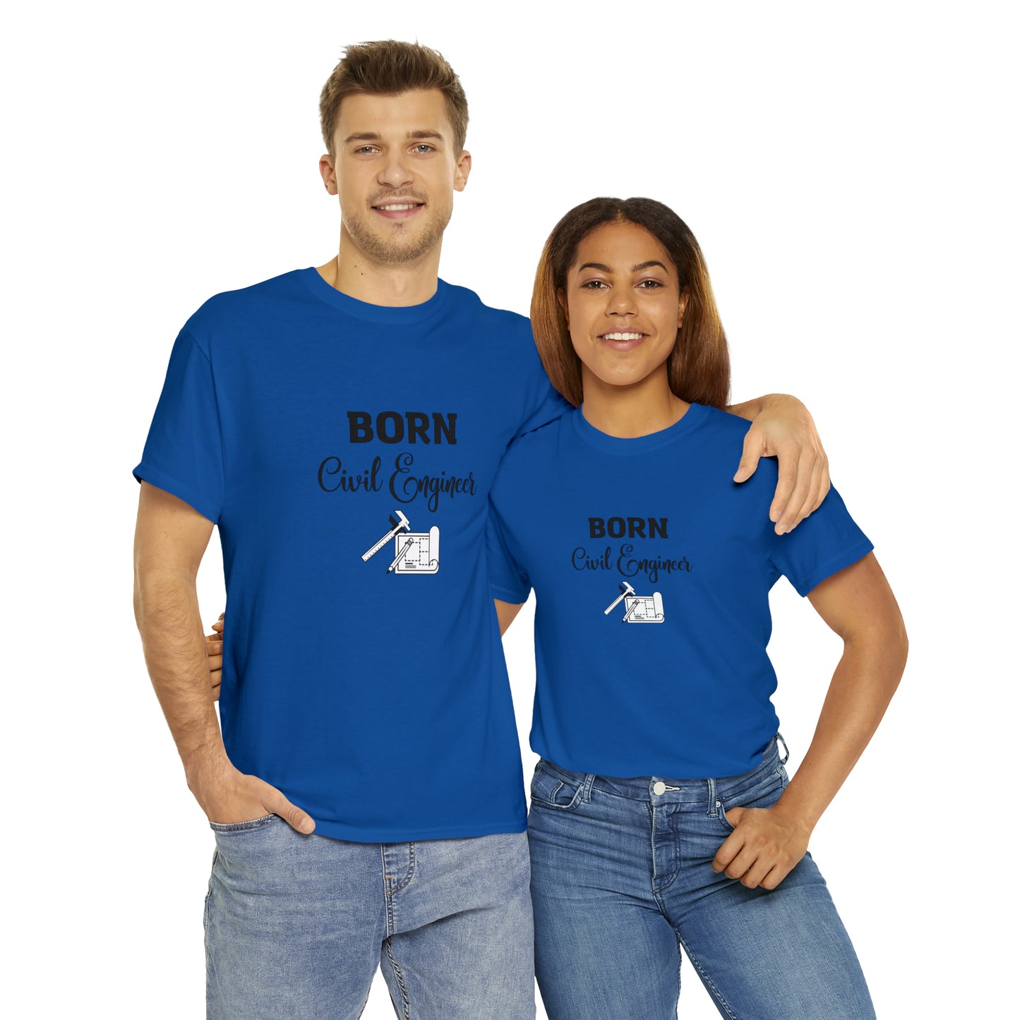 Born Civil Engineer Unisex Heavy Cotton Tee