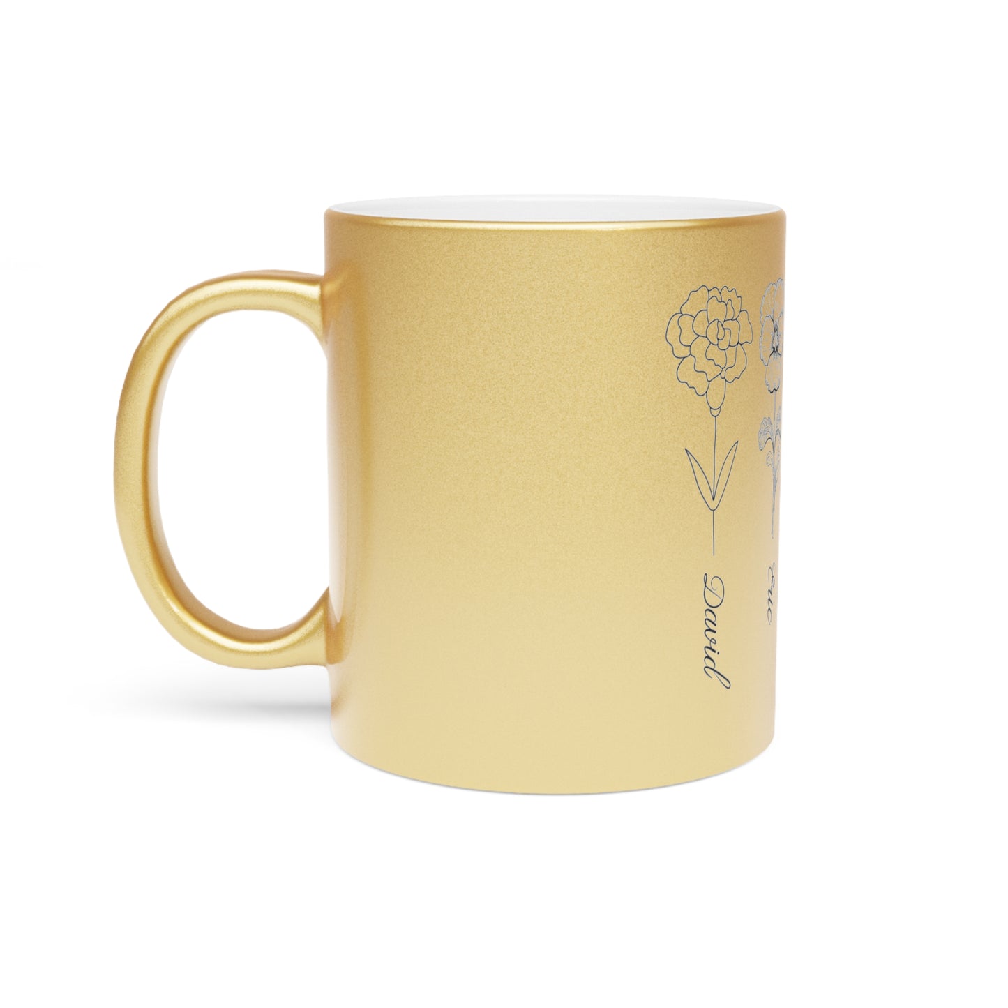 Custom Metallic Birth Month Mug, Birth Flower mug, Mother's Day Gift, Custom Mug, Mothers Day Mug, Birthday mug, Metallic Mug (Silver\Gold)