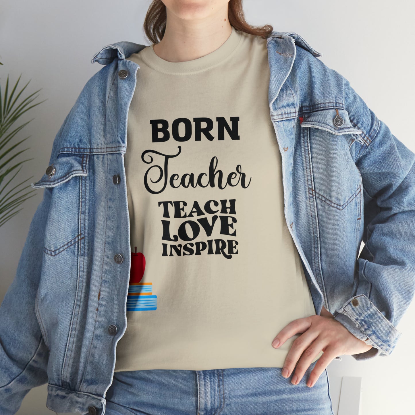 Born Teacher Unisex Heavy Cotton Tee