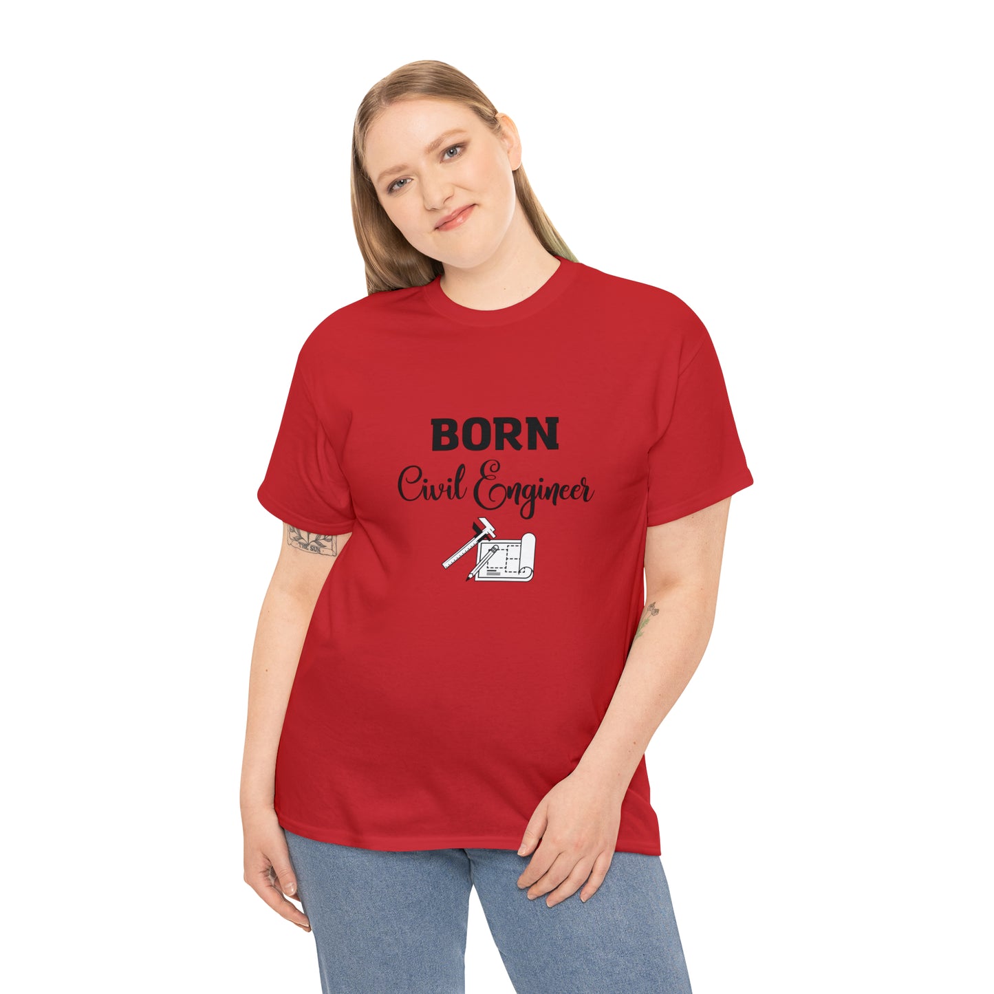Born Civil Engineer Unisex Heavy Cotton Tee