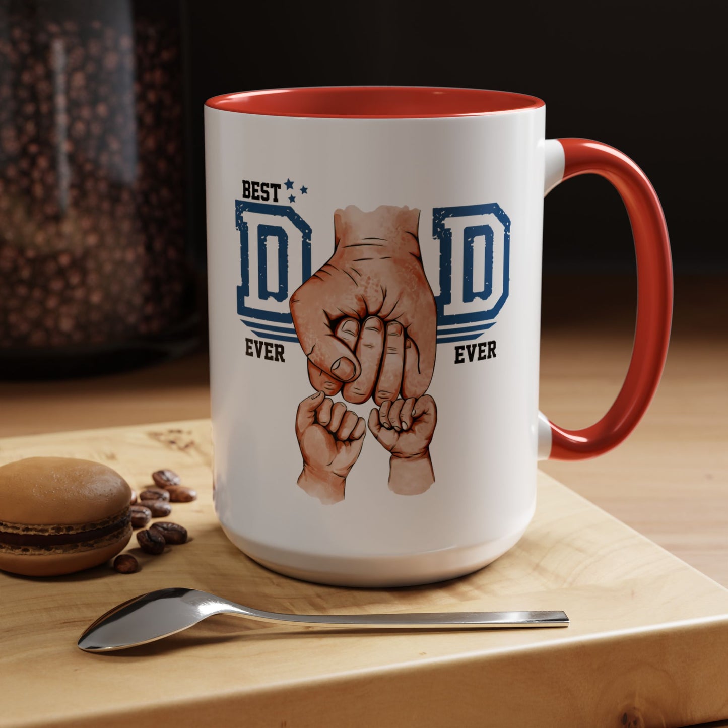 Best Dad Ever 2-kids Accent Coffee Mug | Father's Day Gift, Dad Mug, Coffee Lover Gift, Family Appreciation, Unique Drinking Cup