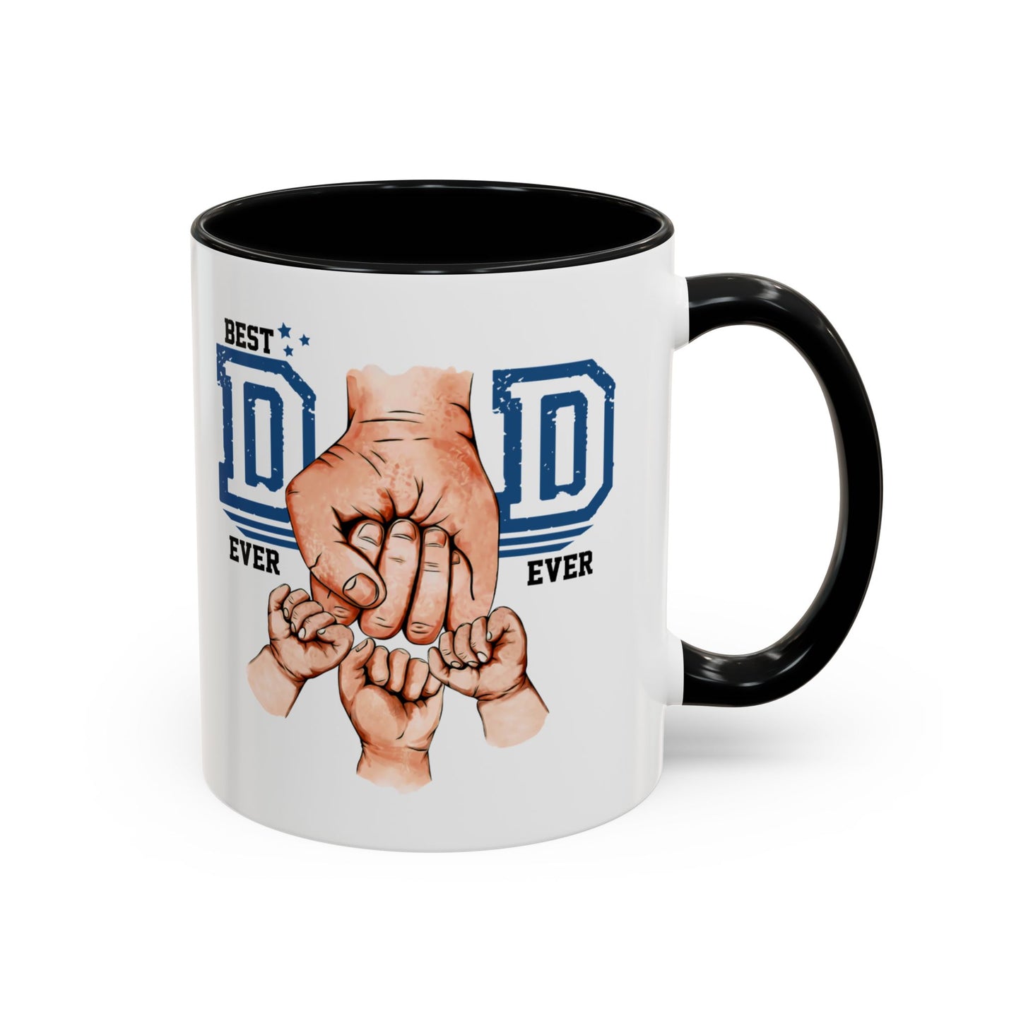 Best Dad Ever 3-kids Accent Coffee Mug | Father's Day Gift, Dad Mug, Coffee Lover Gift, Family Appreciation, Unique Drinking Cup