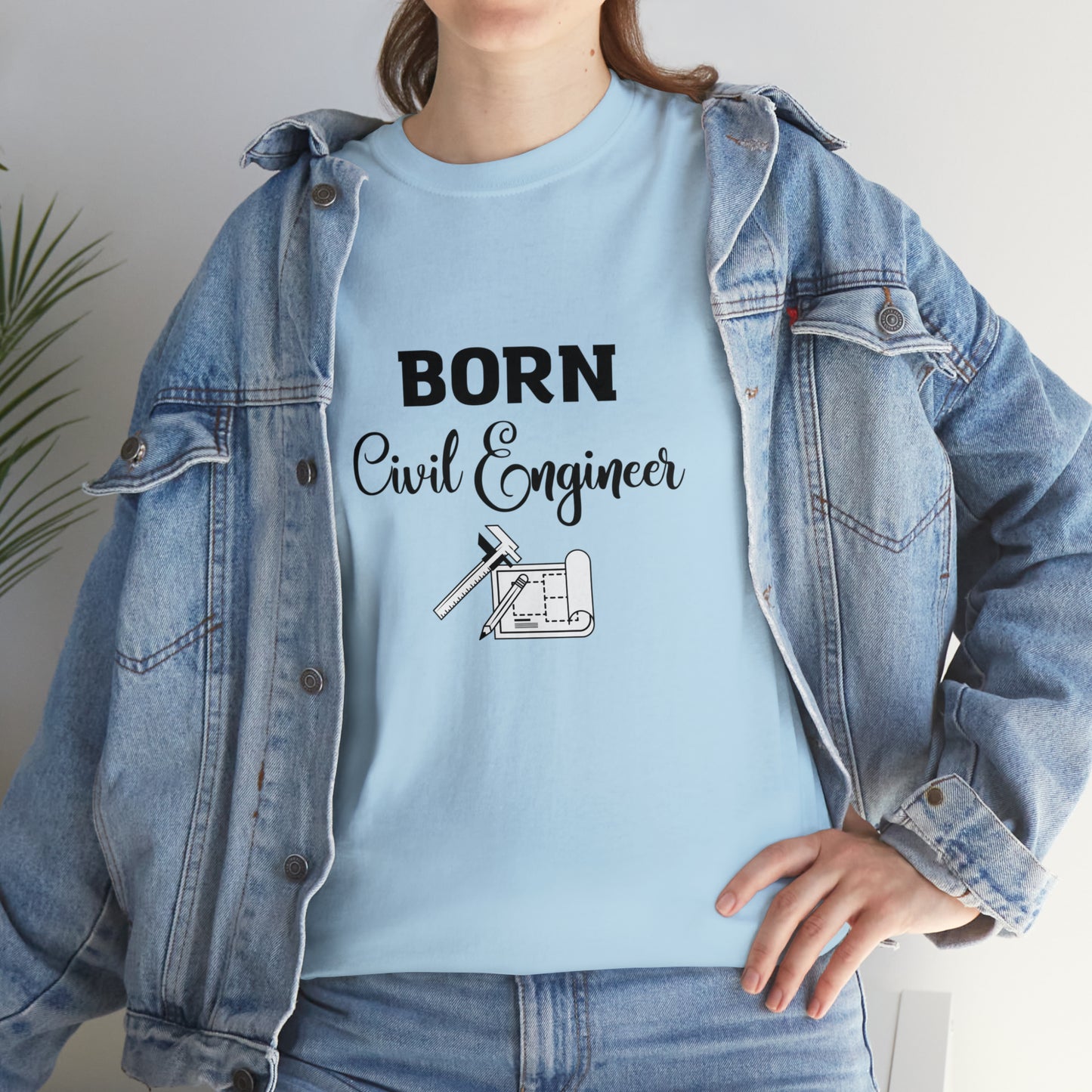 Born Civil Engineer Unisex Heavy Cotton Tee