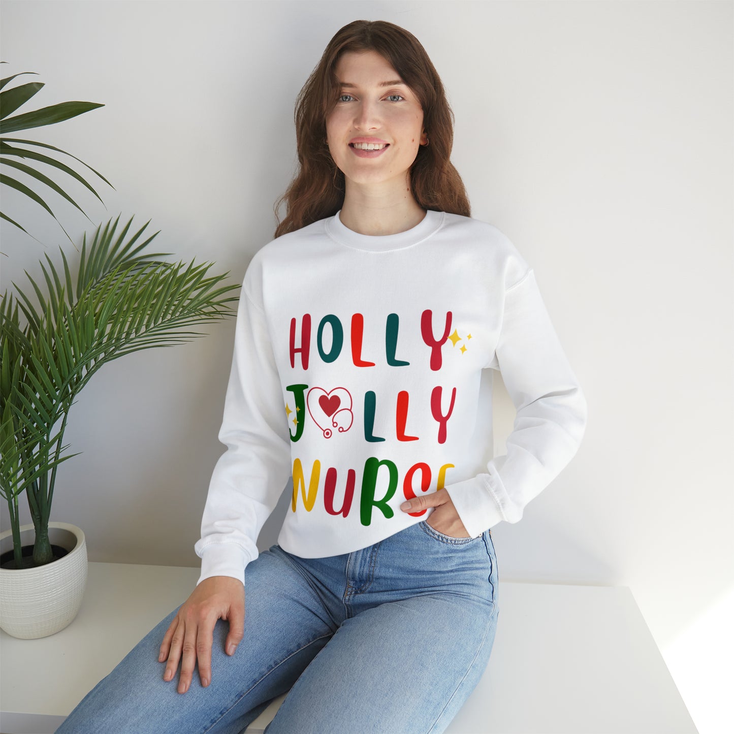 Santa's HollyJolly Nurse, Christmas Shirt, Christmas Gift, Nurse Christmas Sweatshirt, Nurse Xmas Shirt, Cute Nurse Pullover