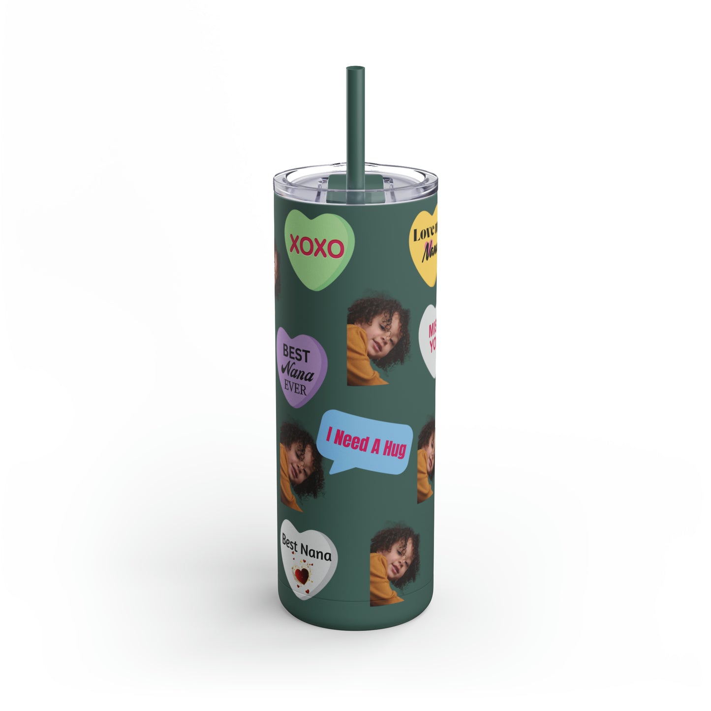 Best Nana Photo Valentine Tumbler, Valentine's Day gift, Tumblers, Auntie gift, Sister gift, Gift for her, Skinny Matte Tumbler, 20oz