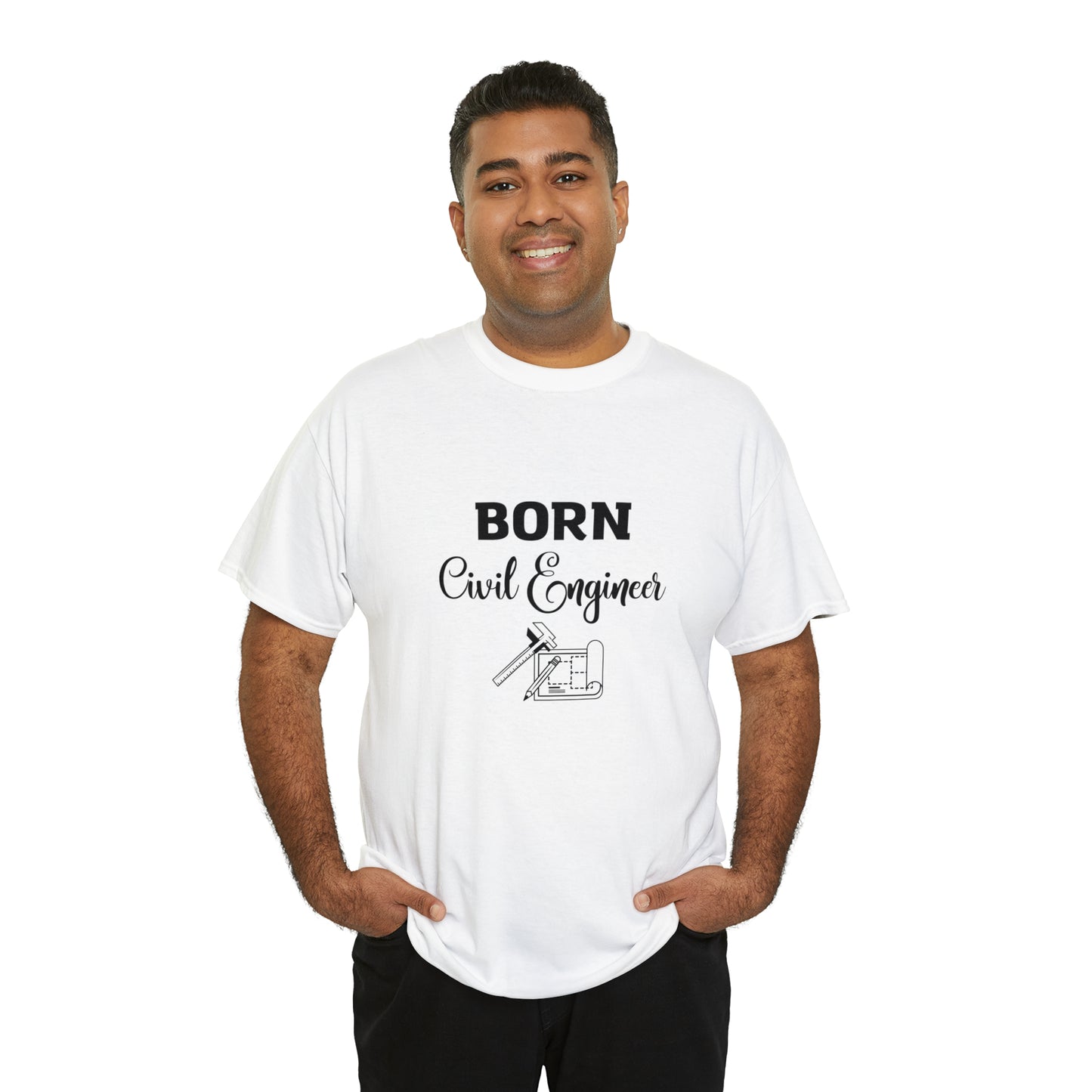 Born Civil Engineer Unisex Heavy Cotton Tee