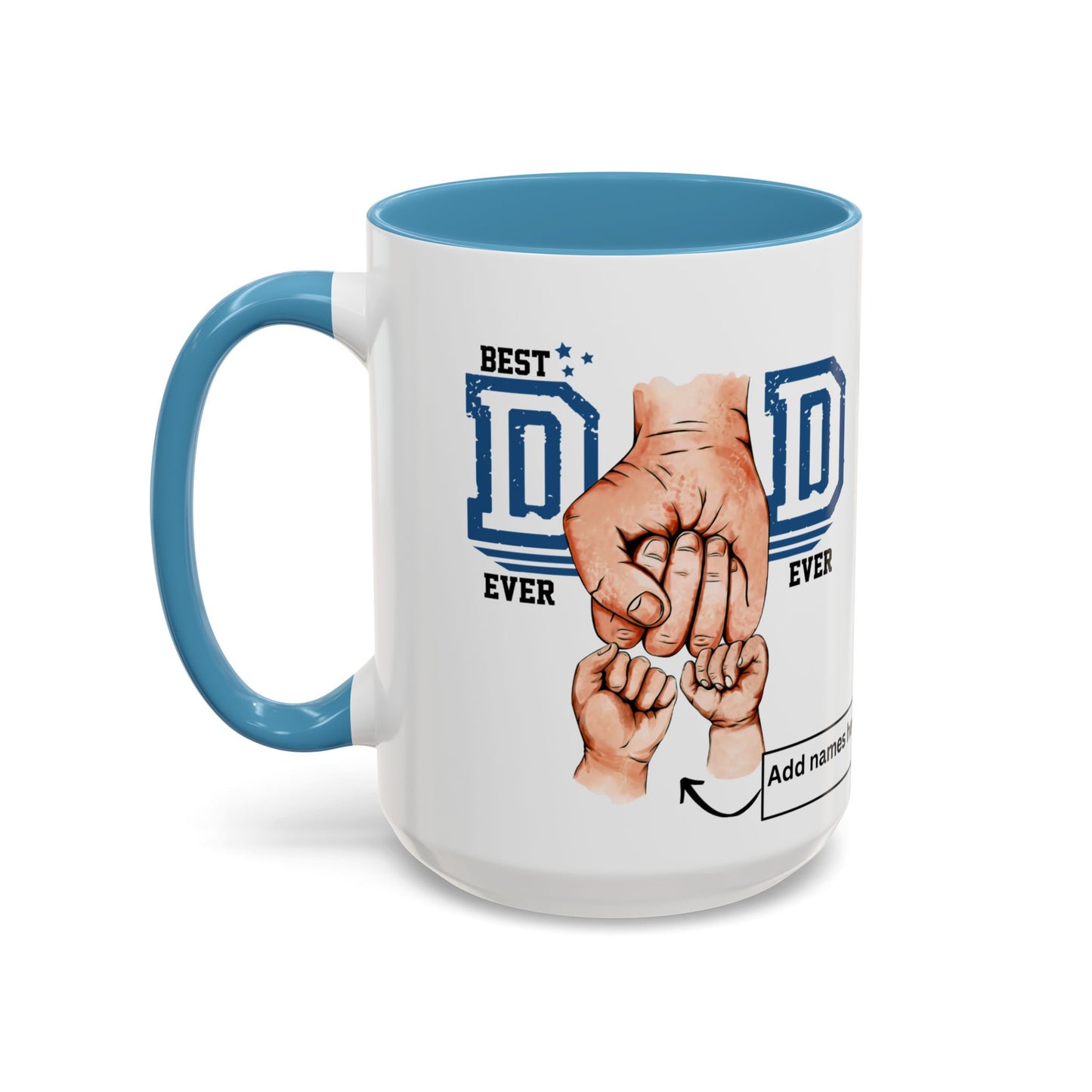 Best Dad Ever 2-kids Accent Coffee Mug | Father's Day Gift, Dad Mug, Coffee Lover Gift, Family Appreciation, Unique Drinking Cup
