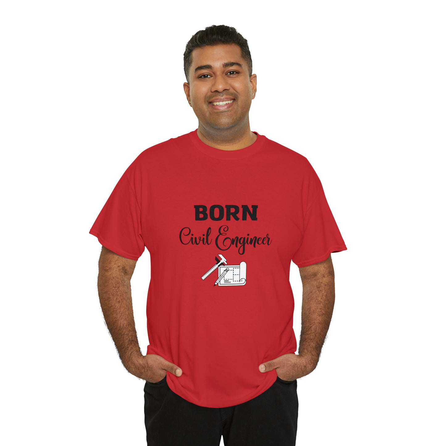 Born Civil Engineer Unisex Heavy Cotton Tee
